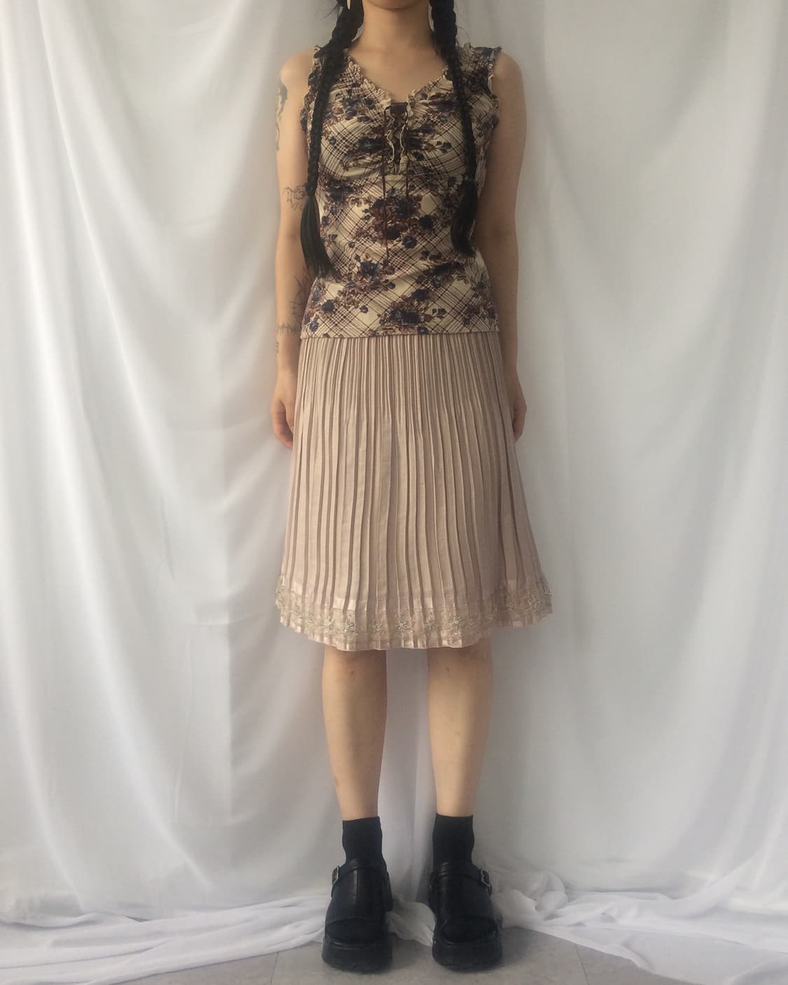 Lest rose lace up point flower pattern v 상품이미지7