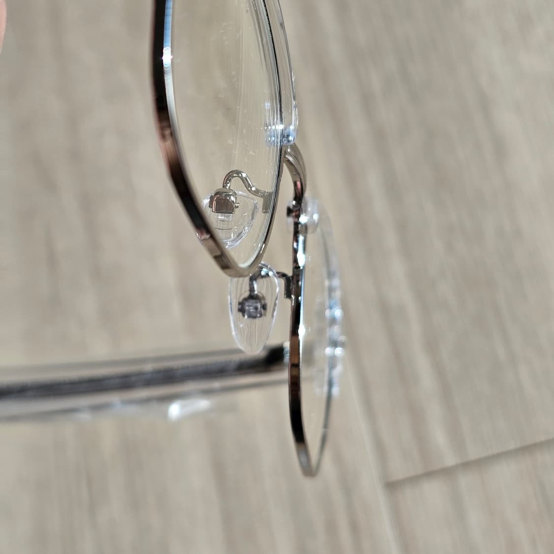 새제품) 하금테 반뿔테 안경 반테 안경테 실버 투명 상품이미지3