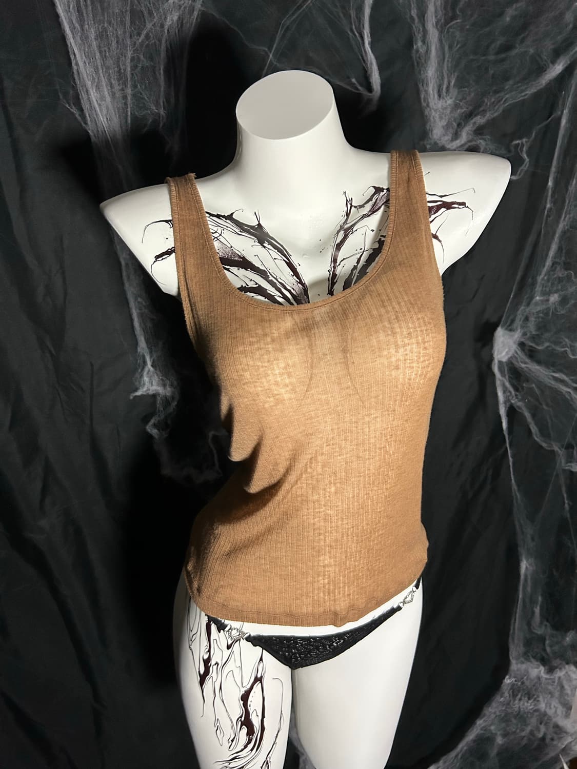 brown sleeveless  상품이미지1