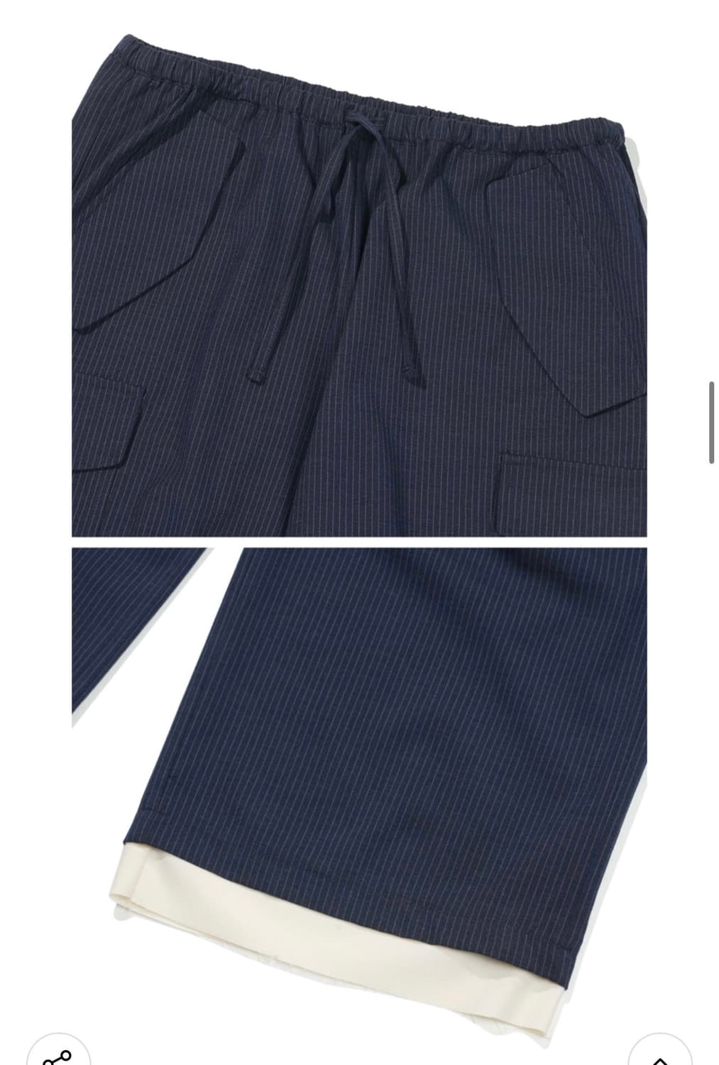 (W) PETER LAYERED STRIPE SLACKS - NAVY 상품이미지4