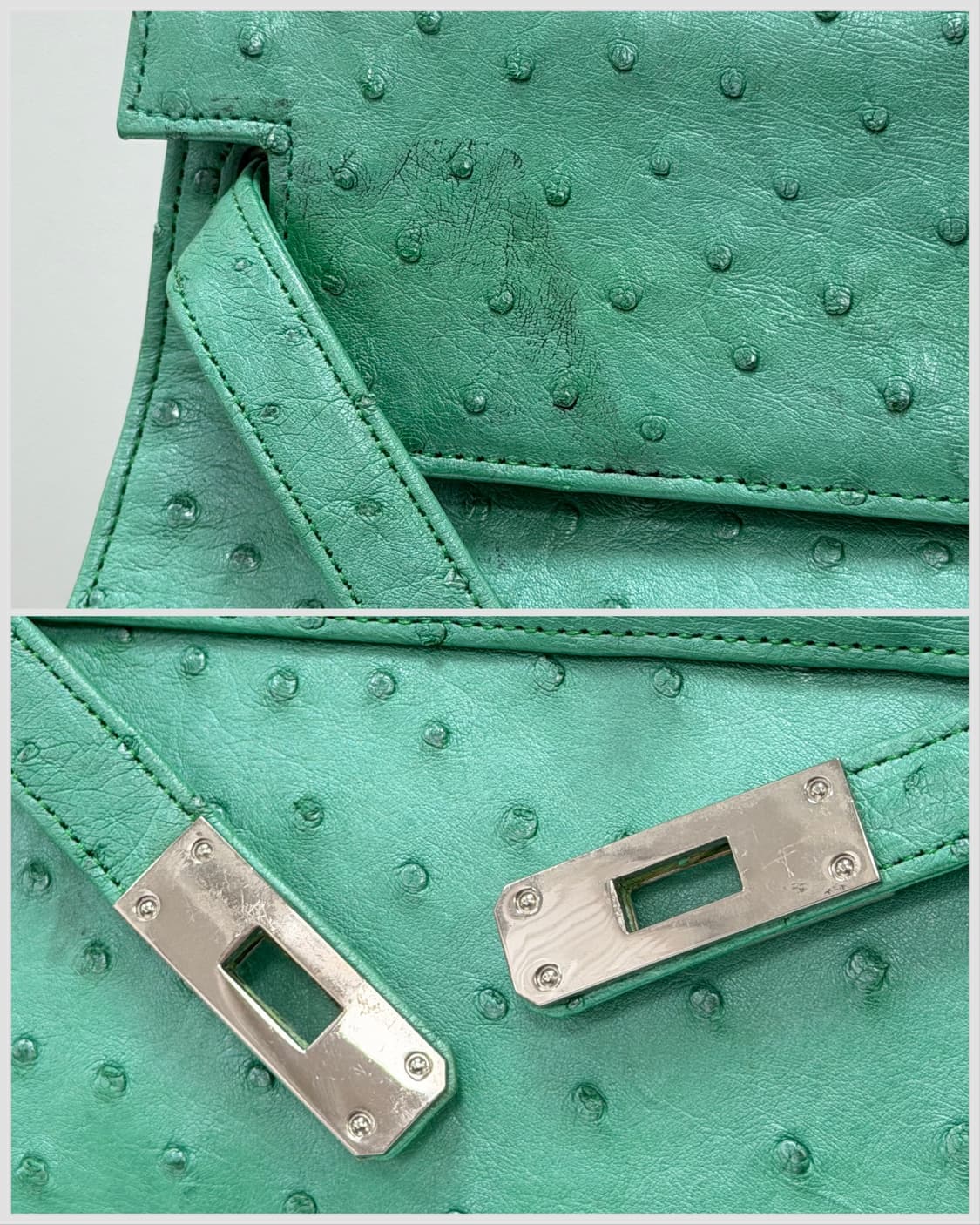 로다니아 JRA 오스트리치 레더 켈리 토트백 상품이미지4