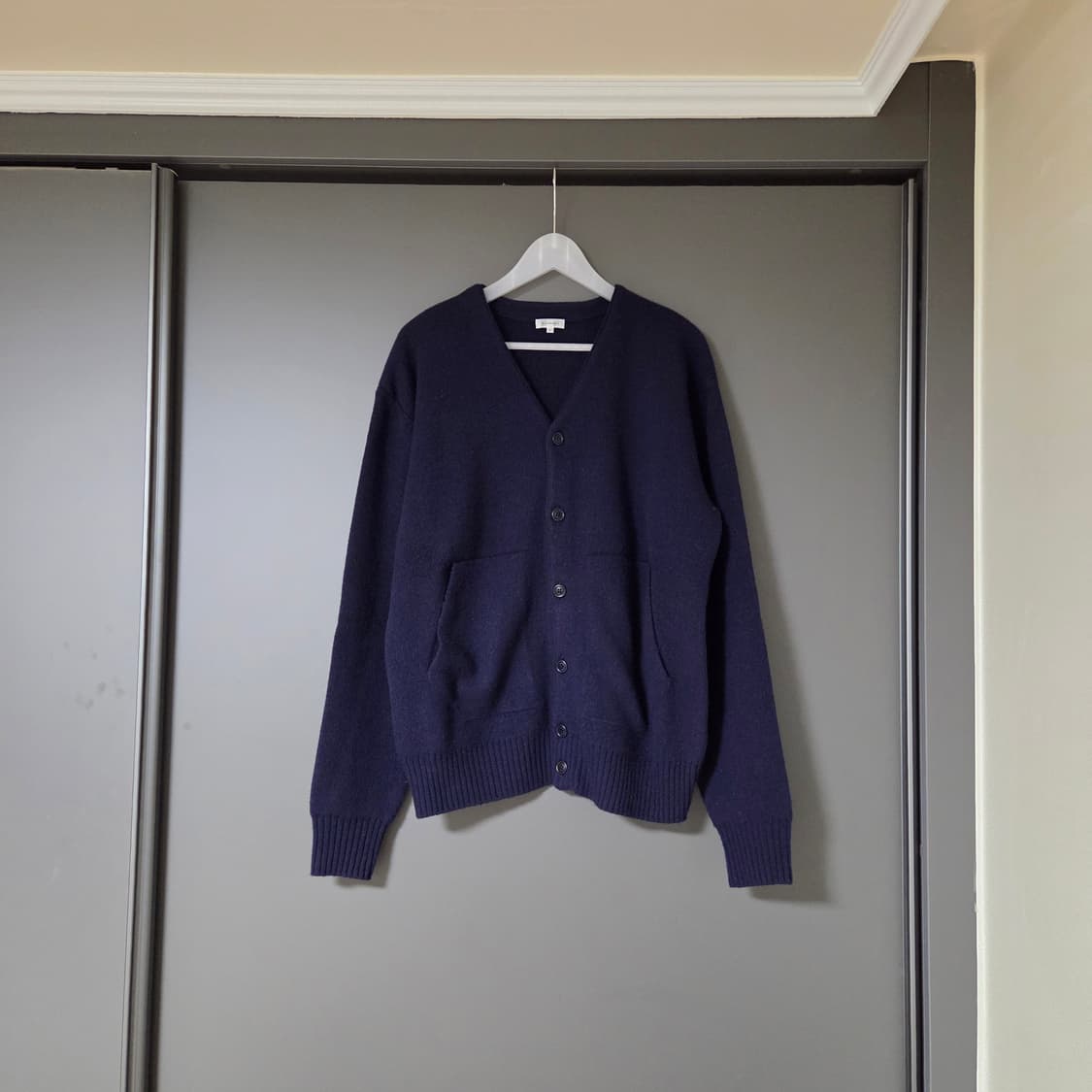 [1] 우드비 라쿤 울 베이커 가디건 네이비 / wouldbe 킹타쿠 상품이미지1