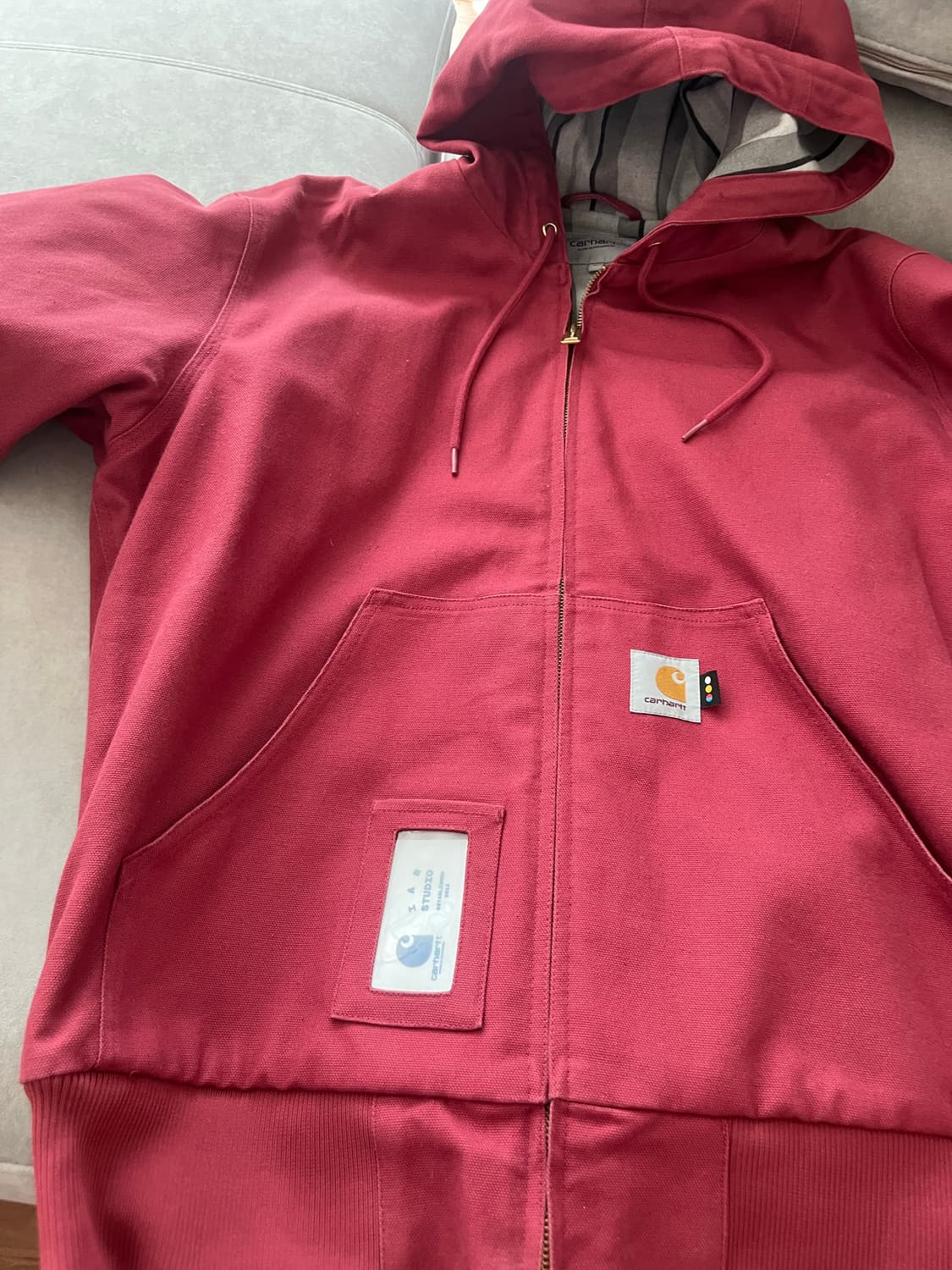 칼하트x아이앱 스튜디오 og 액티브 자켓 어스레드 컬러 상품이미지1