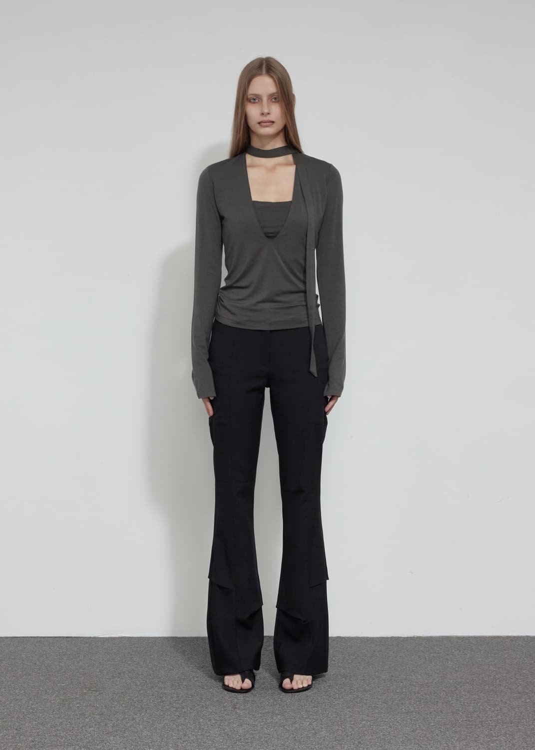 (미개봉새상품) 보헤미안서울 타이 딥 브이넥 탑 딥 카키 보헴서 상품이미지1