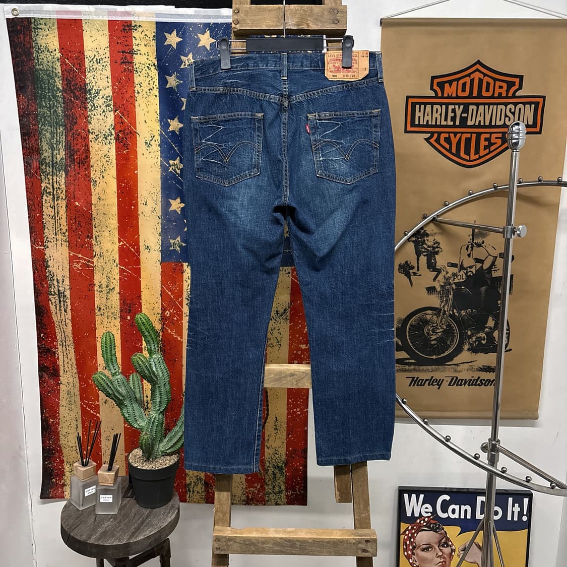 빈티지 리바이스 501 헤비 위스커링 샌드워싱 데님팬츠 N567 상품이미지2