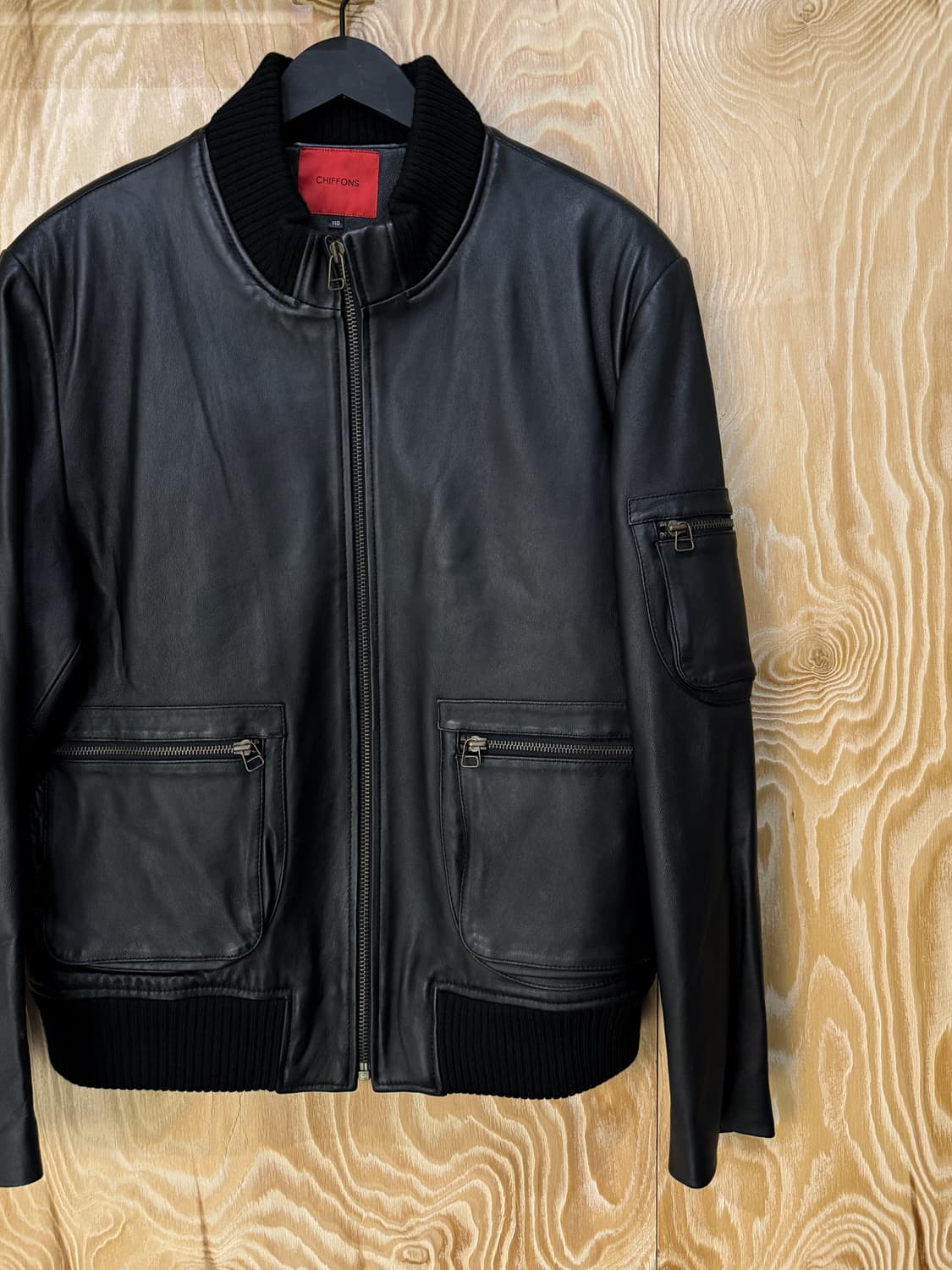 Chiffons 램 레더 봄버 자켓 상품이미지3