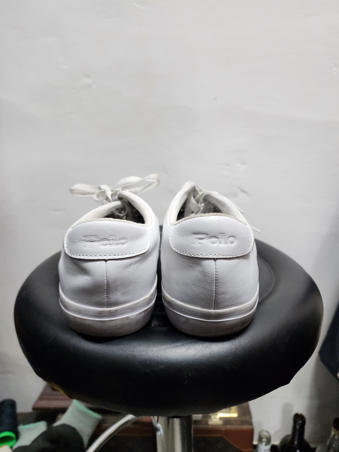 폴로 랄프로렌 소가죽 롱우드 화이트 스니커즈 상품이미지2