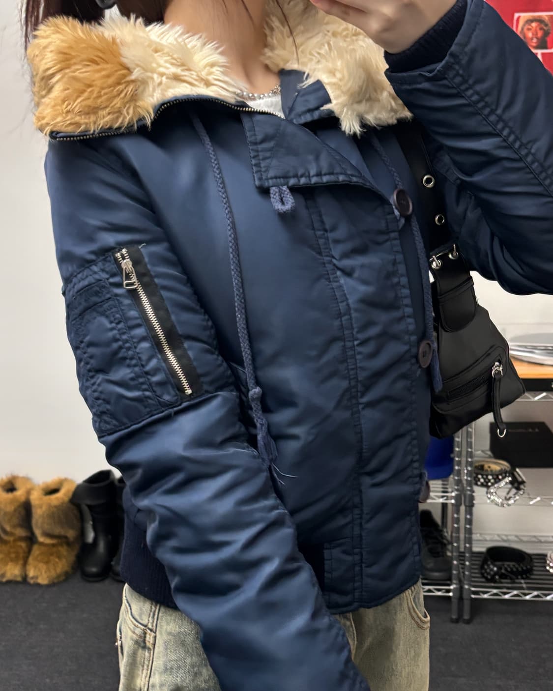 올드 빈티지 N2B 항공 점퍼 네이비 상품이미지3