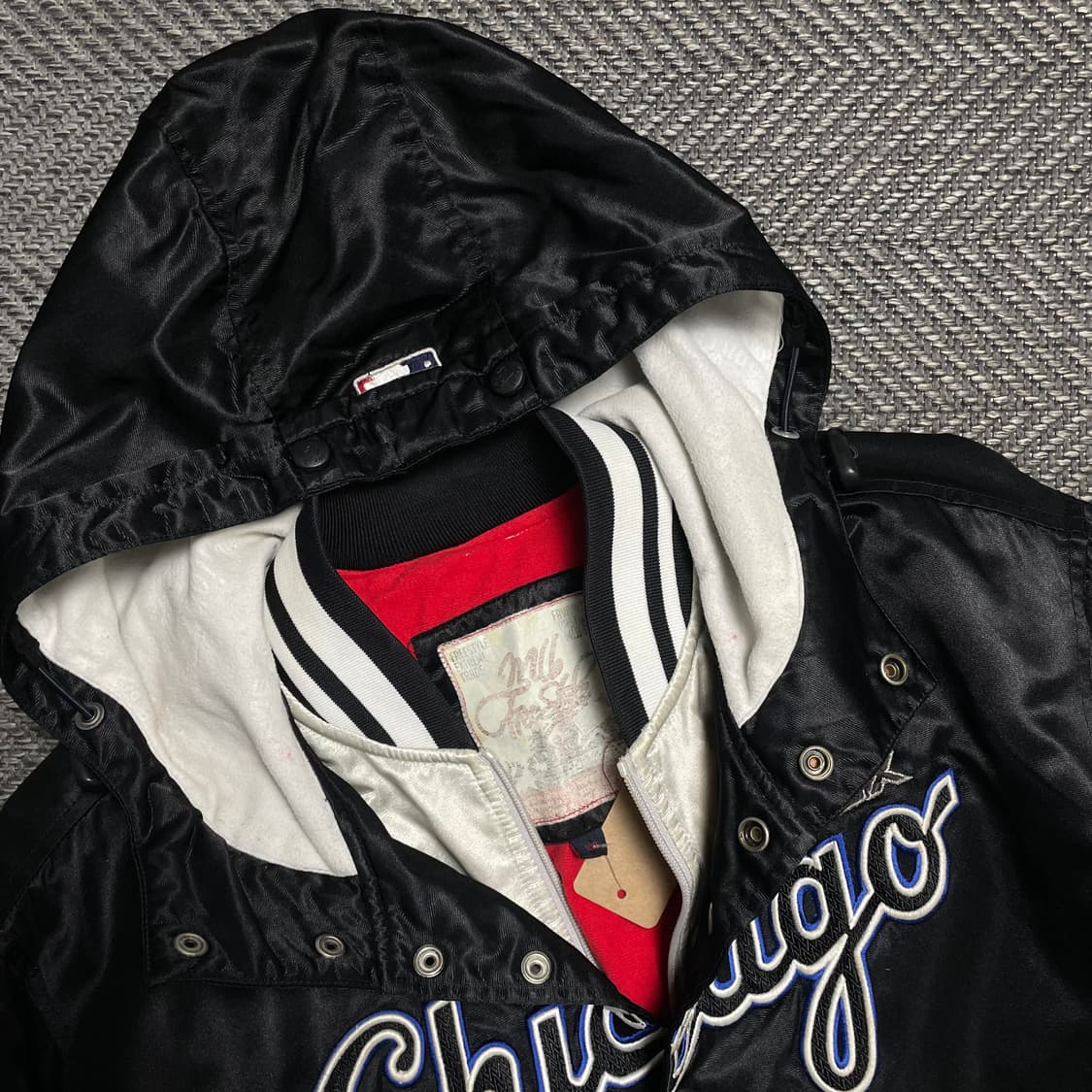 00s MLB 올드스쿨 화이트 삭스 빅로고 바시티 후디 자켓y 5219 상품이미지6