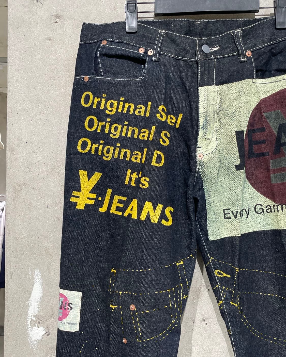 미치코 코시노 yen jeans 흑청 페인팅 데님 팬츠 상품이미지2