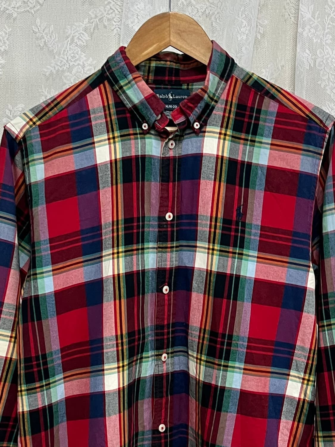 XL) 18-19Y 폴로 랄프로렌 키즈 체크 셔츠 상품이미지3