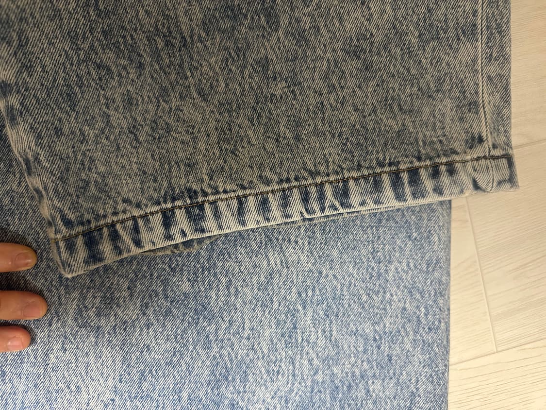 [2]퍼스널 오브젝트 임발란스 레더 데님 팬츠 상품이미지7