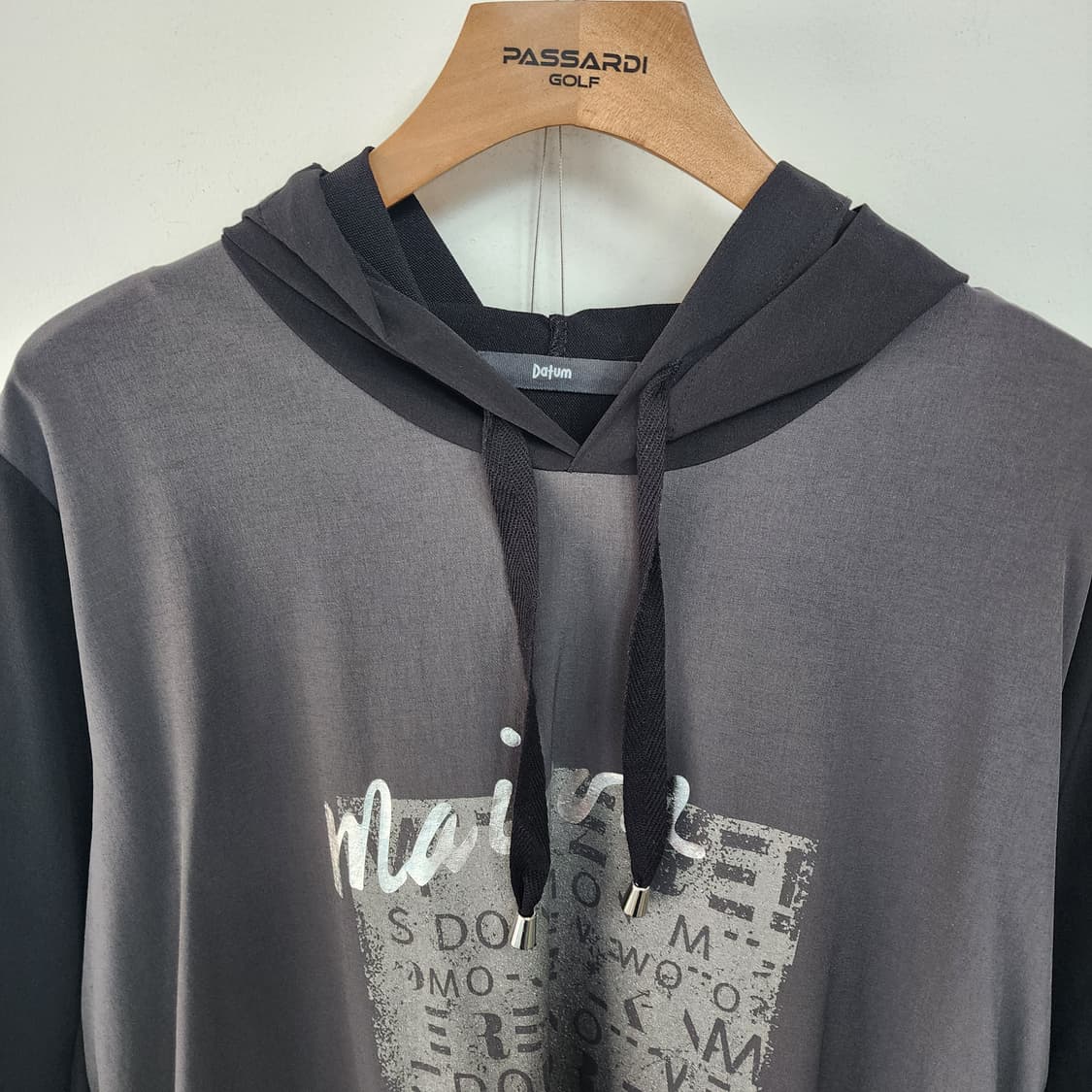 Datum 후드 롱 원피스 블랙/회색 상품이미지2