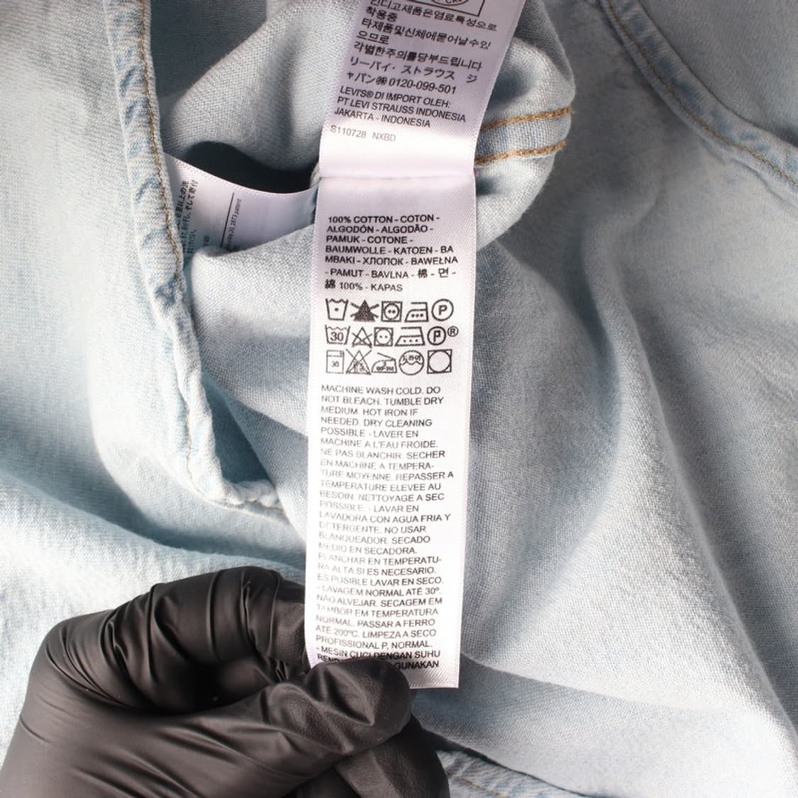 리바이스 연청 웨스턴 데님 셔츠 XS 상품이미지6