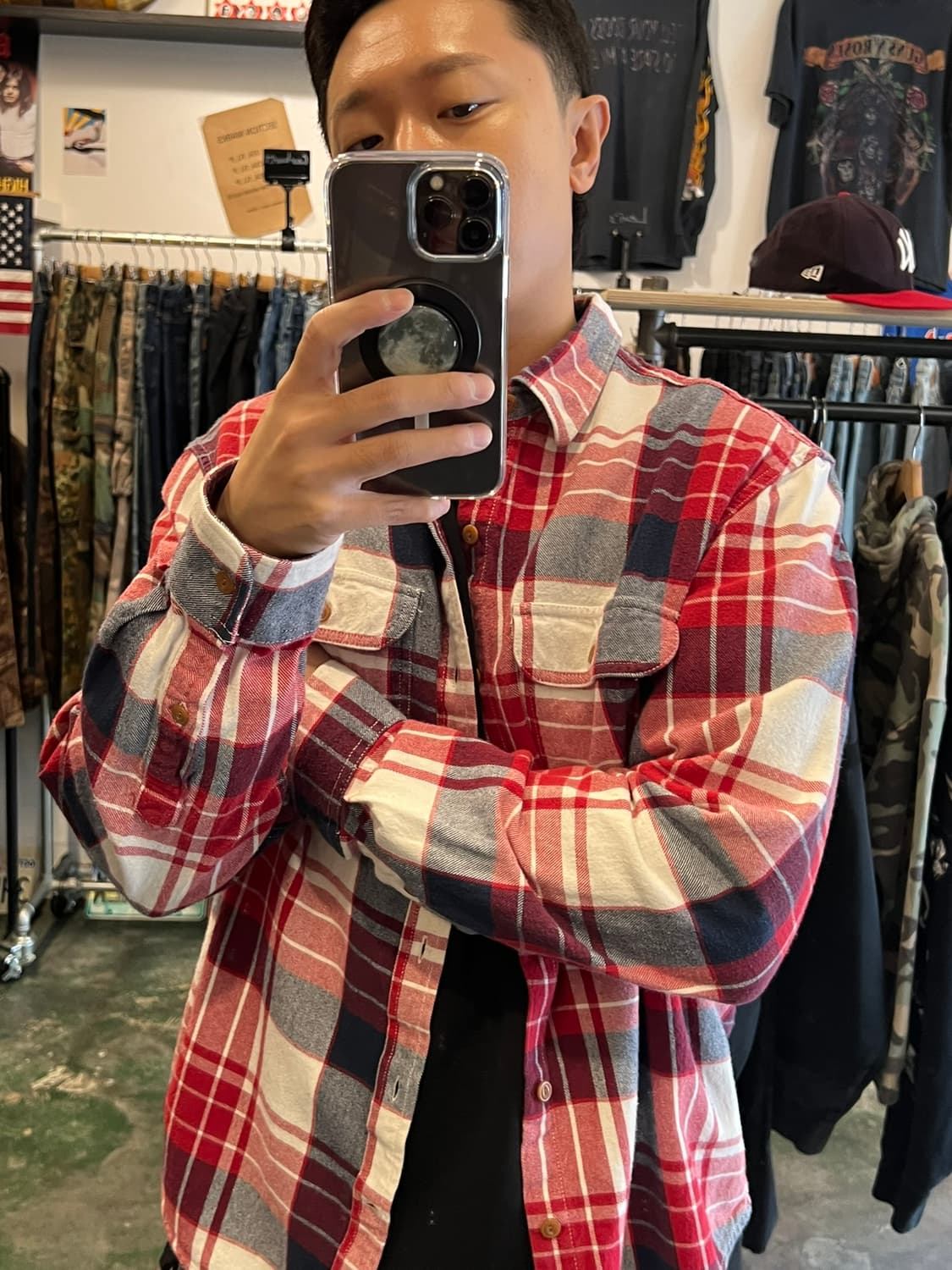 [XL] 올드 네이비 빈티지 플란넬 레귤러핏 체크 셔츠 상품이미지9