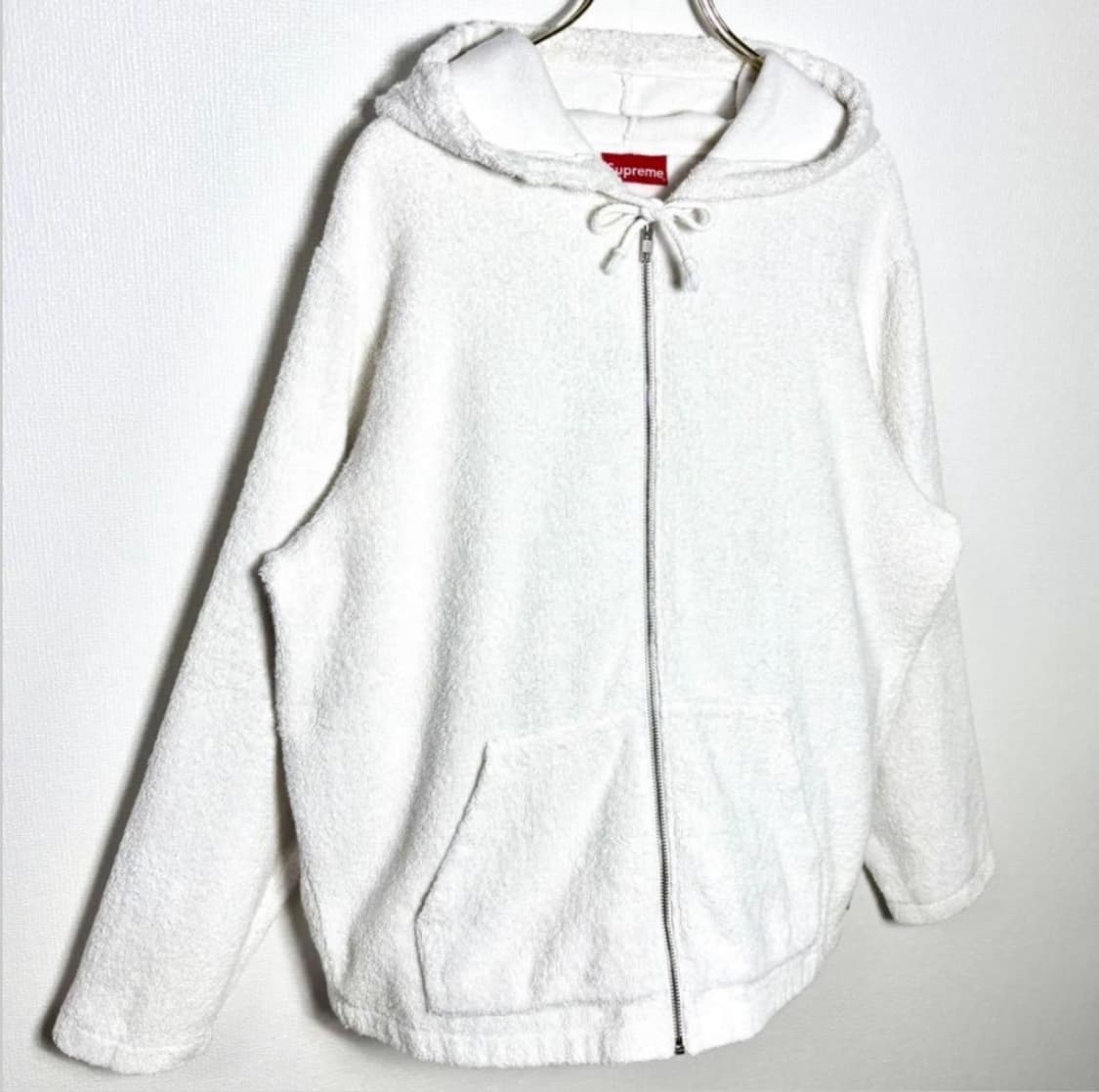 슈프림 자수 로고 화이트타올 후드집업 상품이미지5