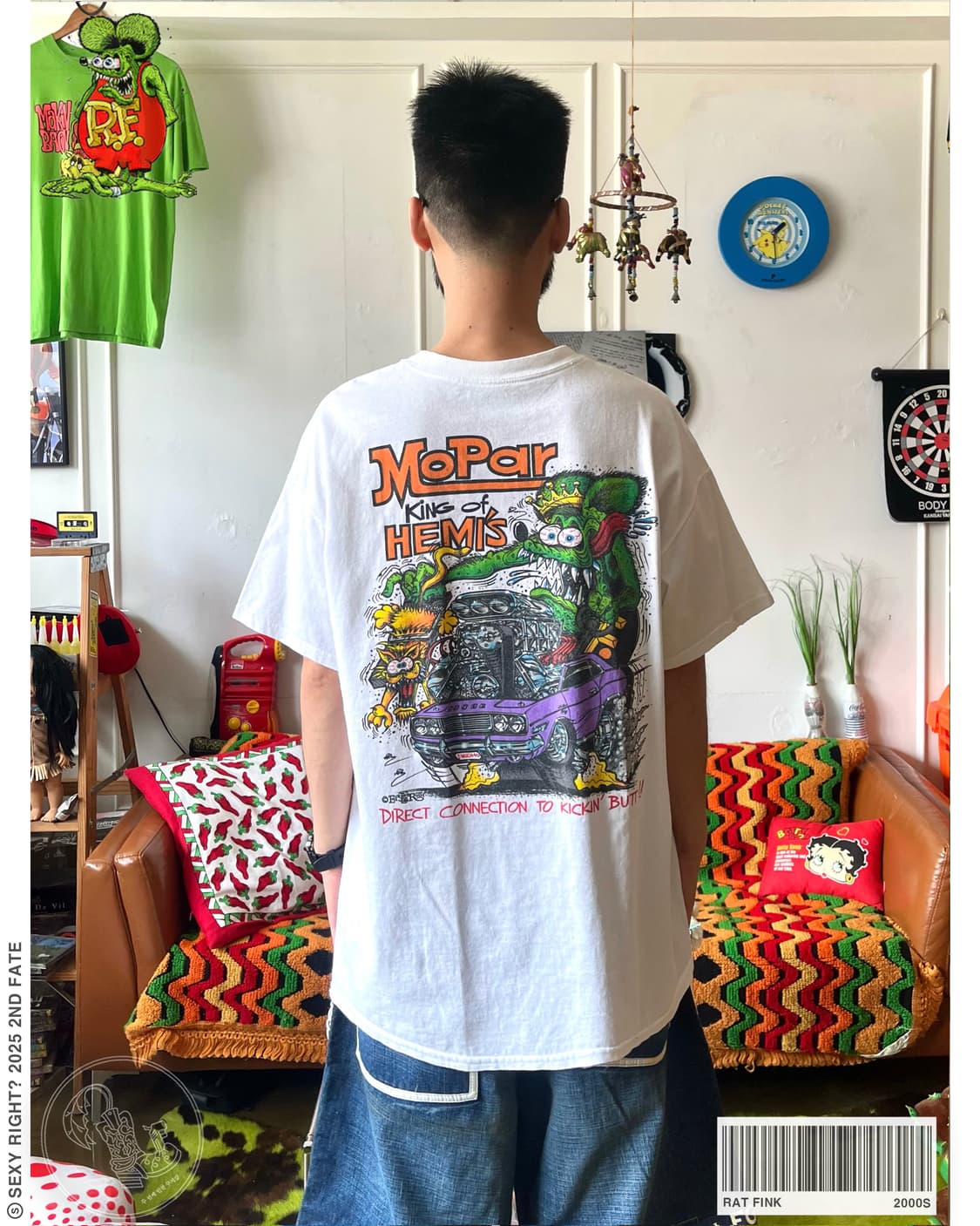 2000s Rat Fink Hot Road Printed T-Shirt 상품이미지1