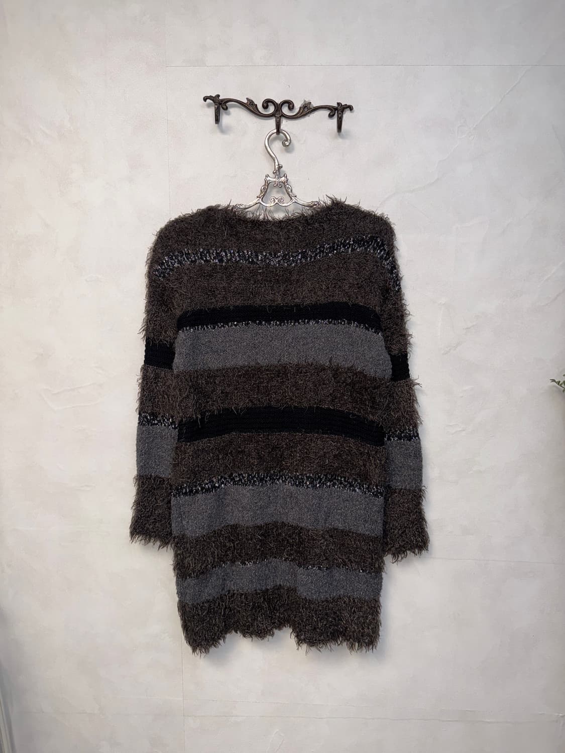 Codes Combine wool grunge fur knit ops 상품이미지6
