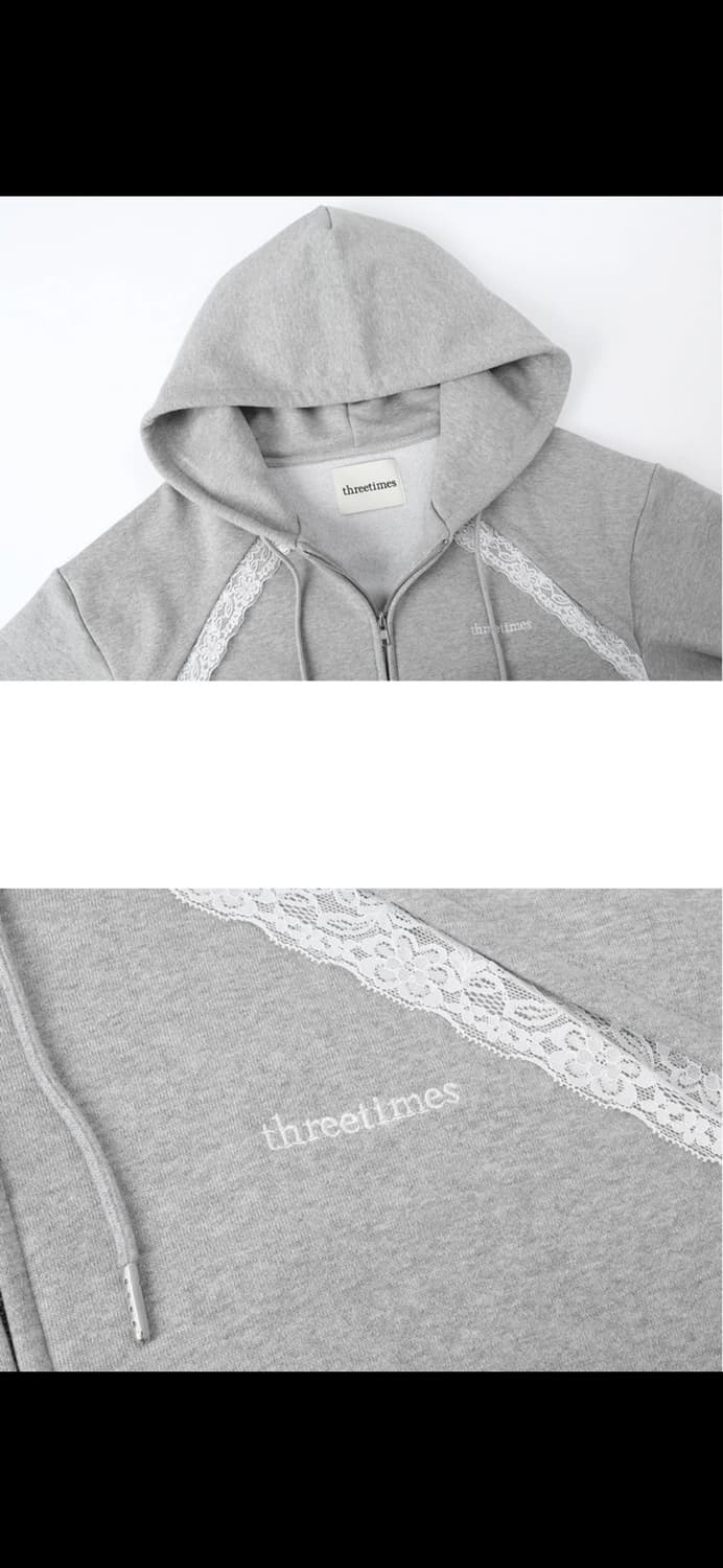 쓰리타임즈 Layered lace hoodie 상품이미지3