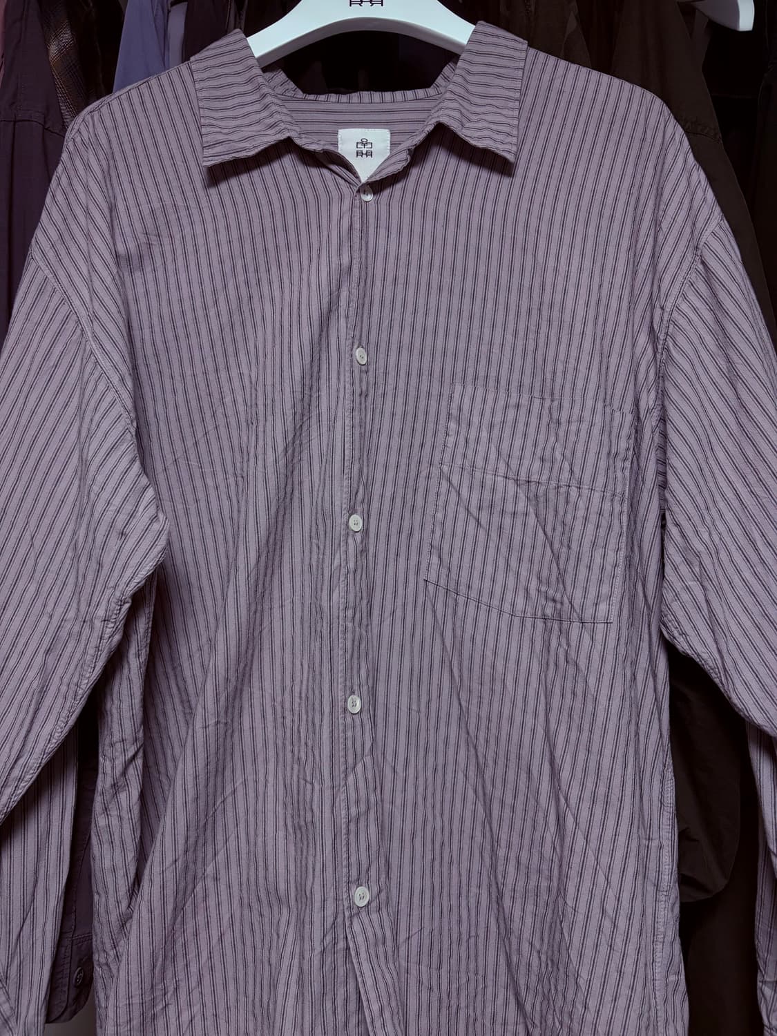 폴리테루 루즈드스트라이프셔츠 라벤더4 상품이미지1