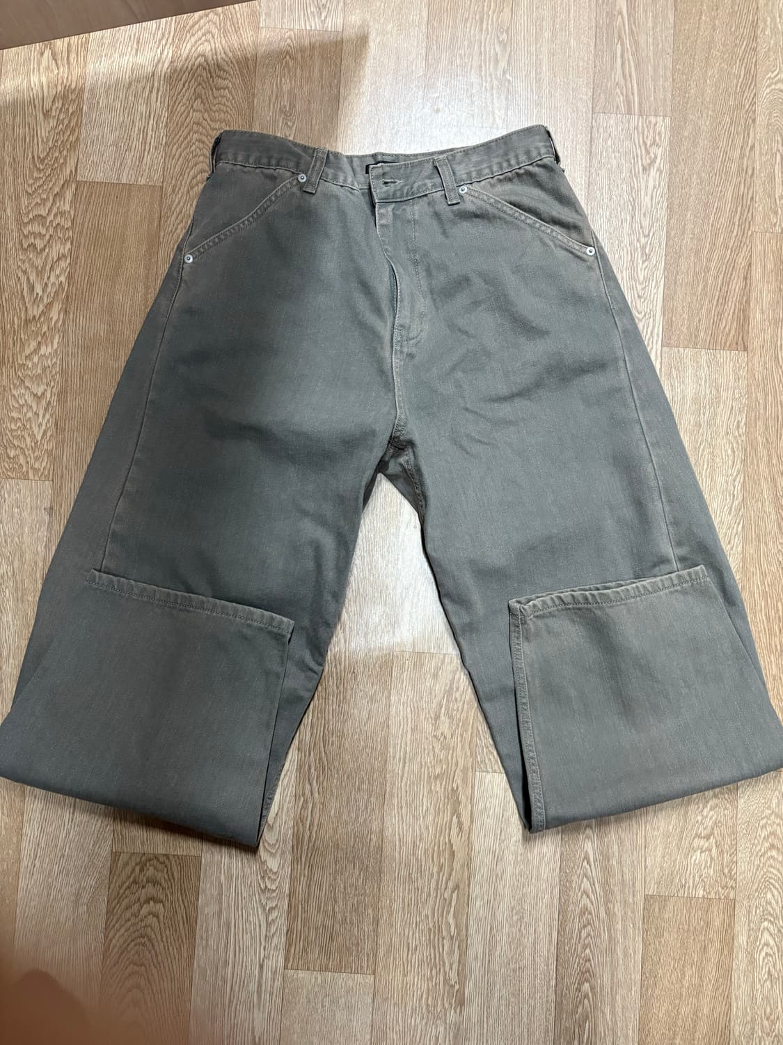 해칭룸 와이드커브진 올리브 3 상품이미지3