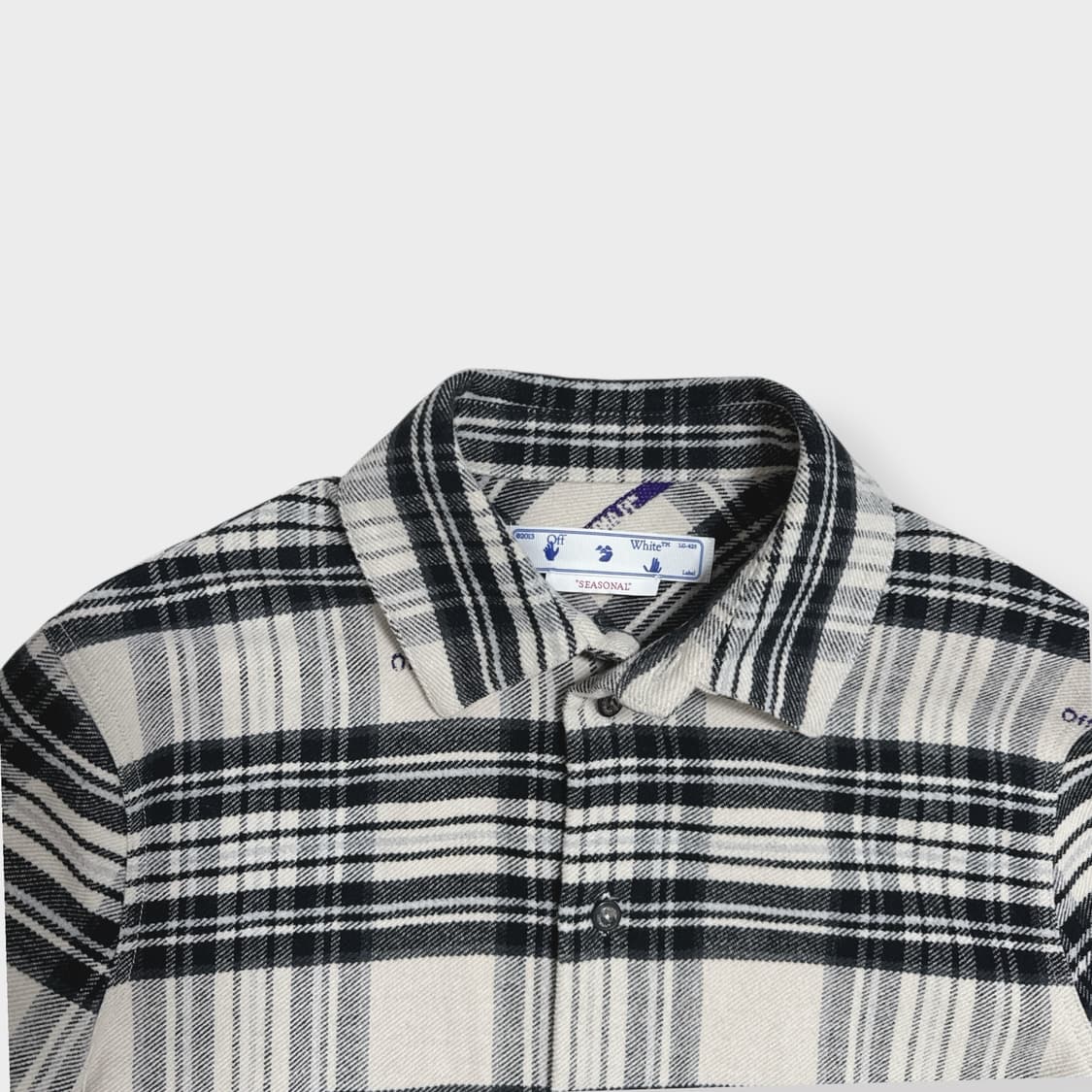 XS) 오프화이트 플란넬 플레이드 체크 셔츠 상품이미지5