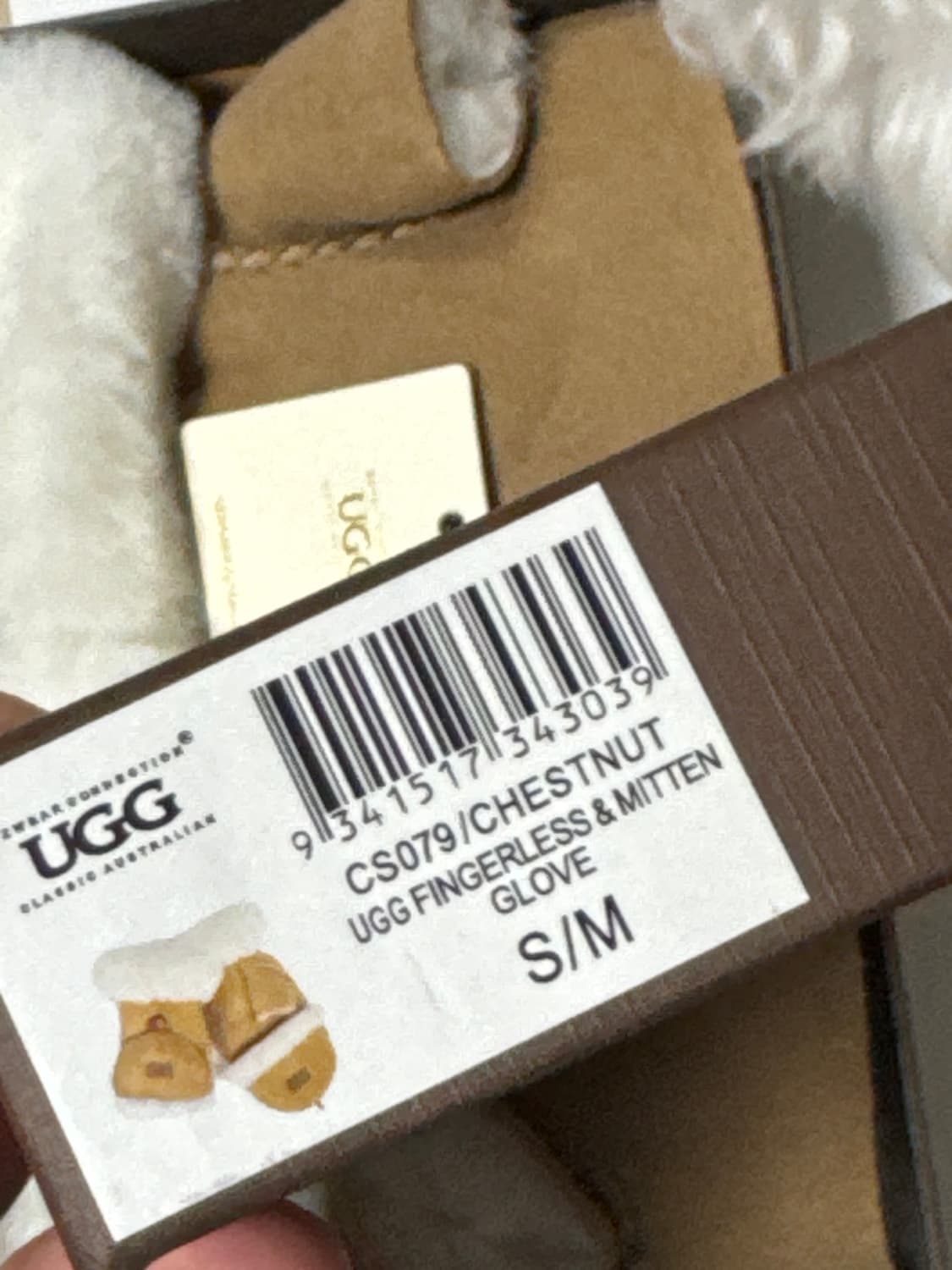 (실착용X,정품,실사O) 어그 핑거리스 벙어리 장갑 S/M 상품이미지8