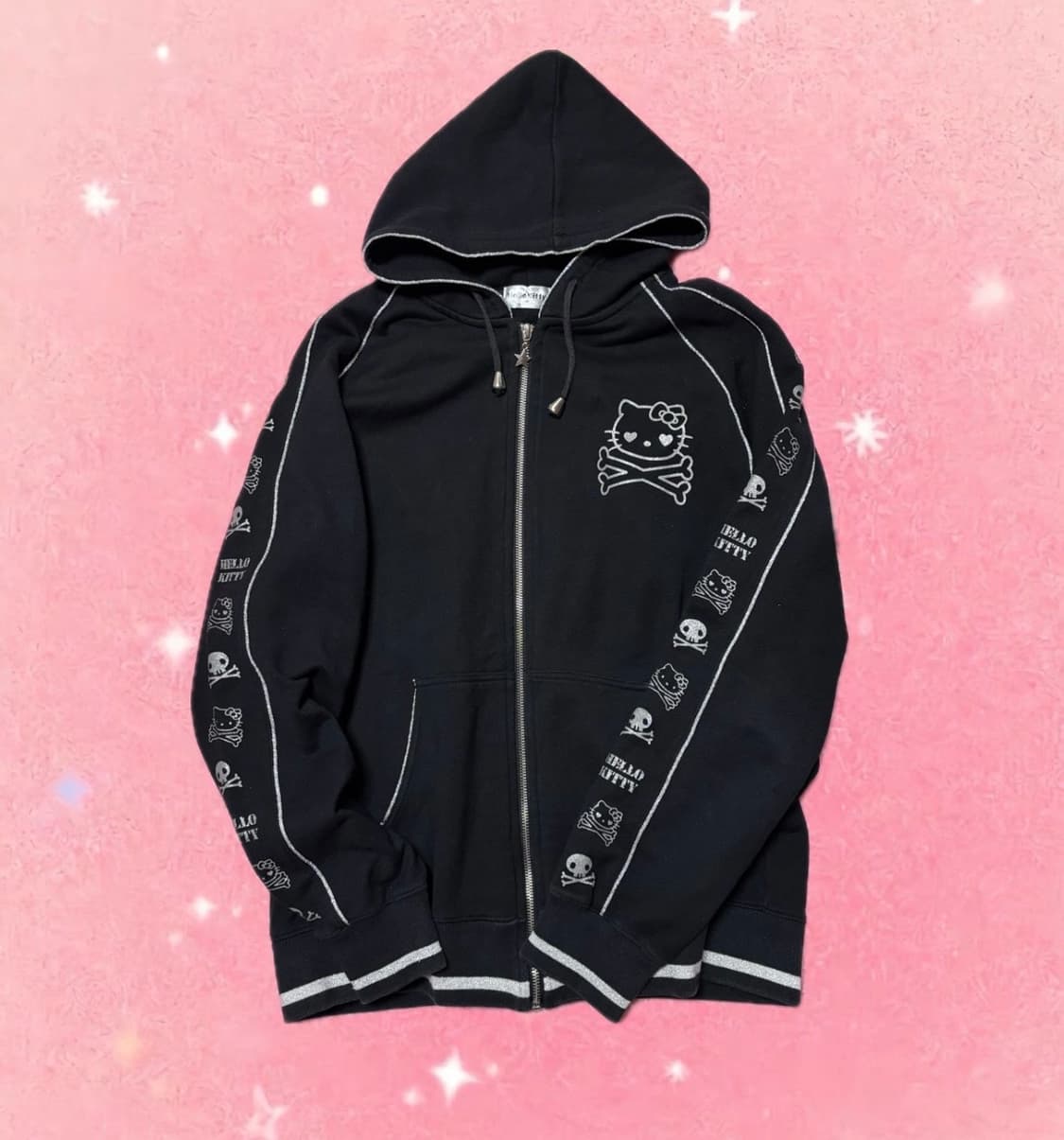 실버해골키티 집업(고스펑크 펑크룩 펑크키티 해골키티 ozzon 매드펑크 상품이미지2