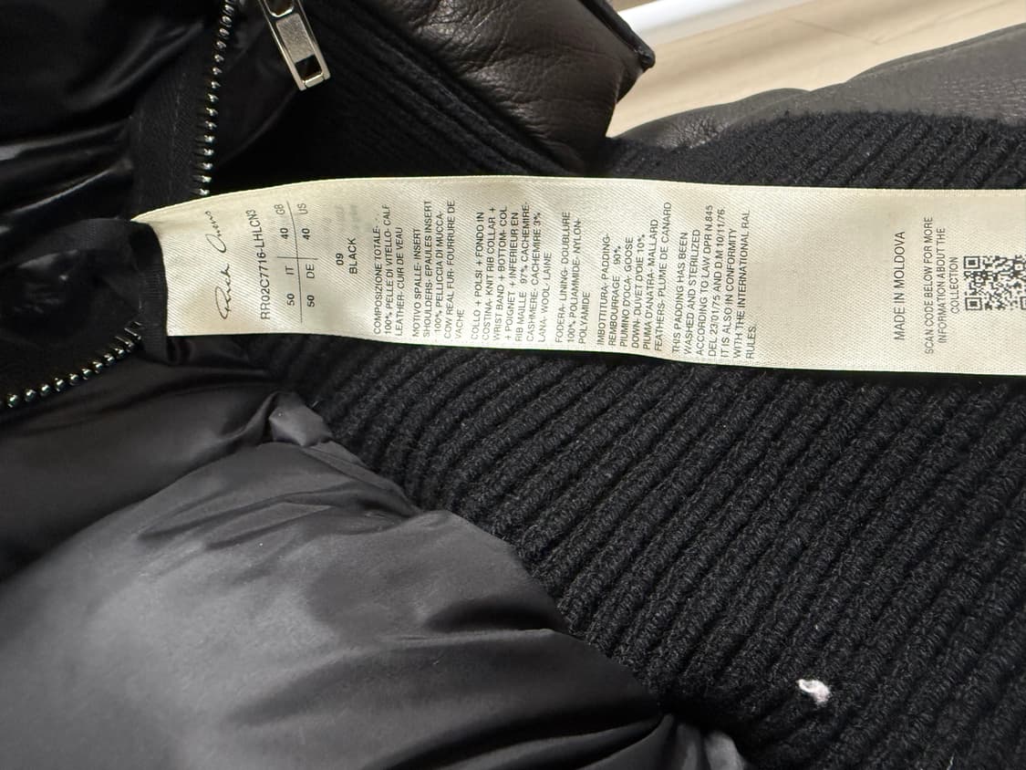 릭오웬스 퍼 인서트 카프 레더 봄버 자켓 50 상품이미지4