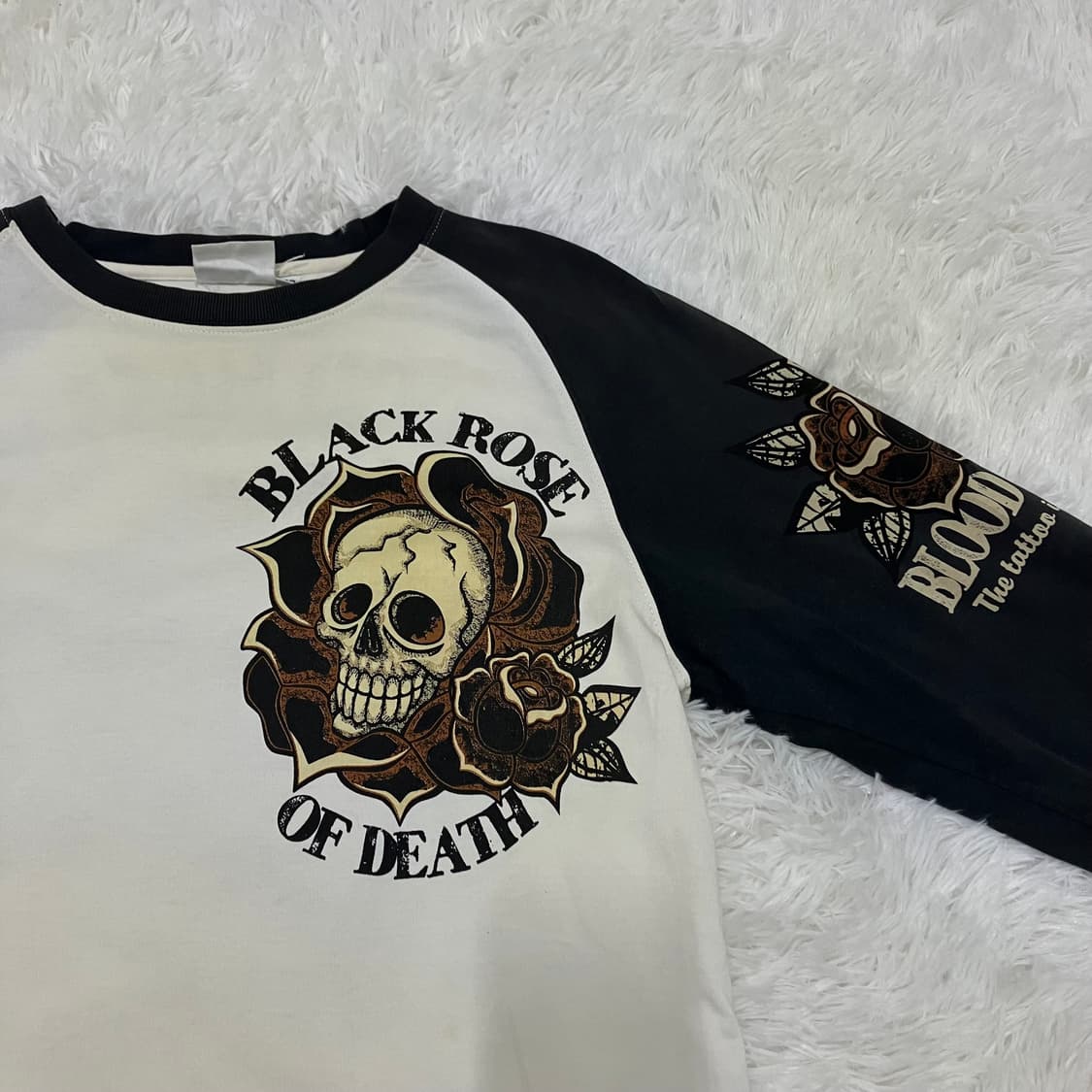 빈티지 로즈 나그랑 스컬 펑키 긴팔 894 y2k 스트릿 모리 갸루 일본 상품이미지5