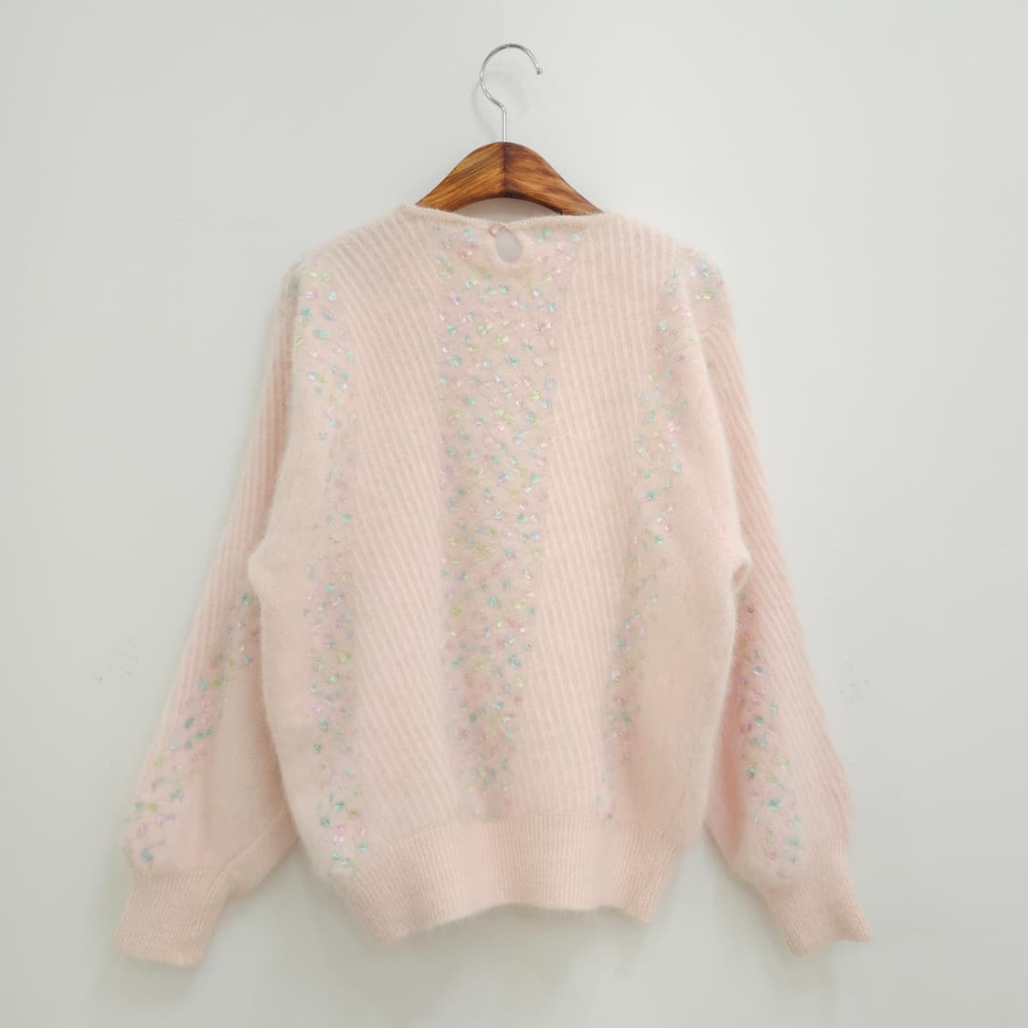 핑크 파스텔 자수 앙고라 니트 상품이미지2