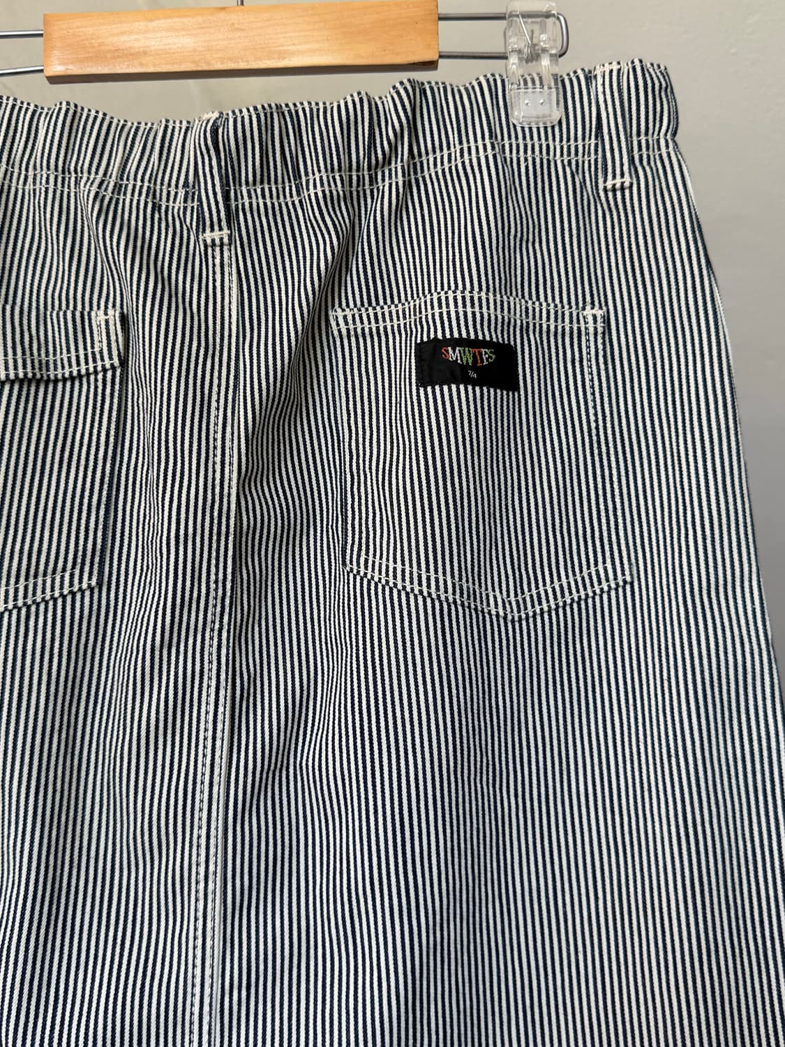 데님 스트라이프 미디 스커트 상품이미지6