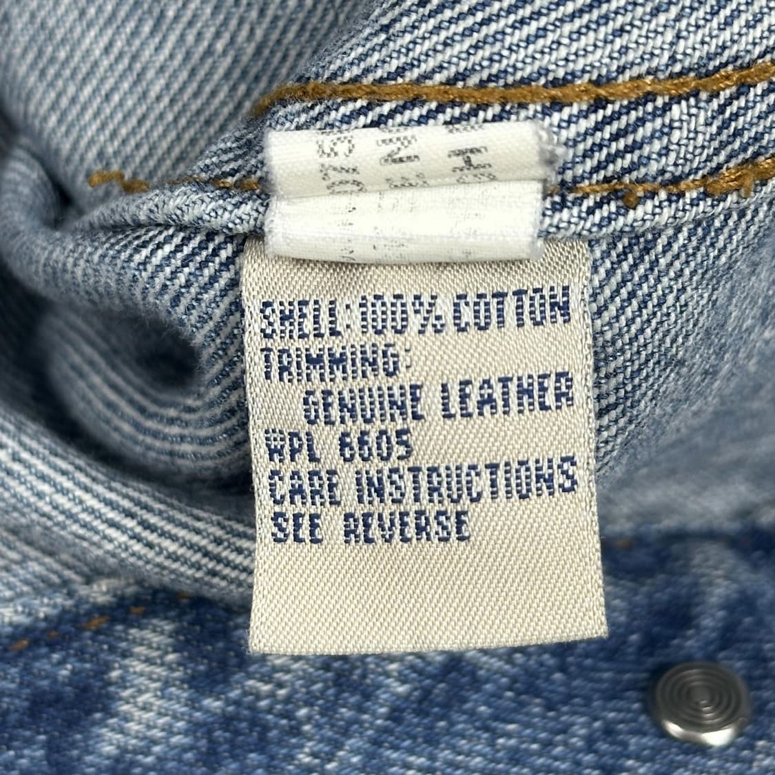 90s 아메리칸 빈티지 켈로그 레더 카라 데님 트러커자켓 M 상품이미지8