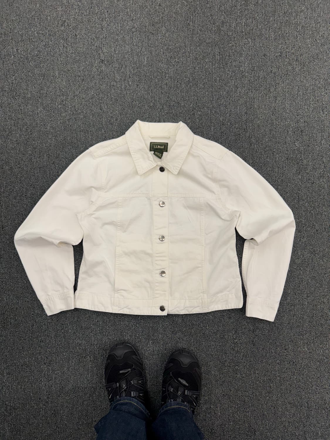 LLbean 빈티지 여성 화이트 데님자켓 상품이미지1