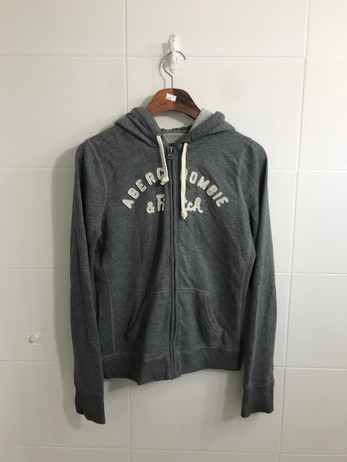 아베크롬비 슬림핏 딱붙 후드집업 그레이 상품이미지2