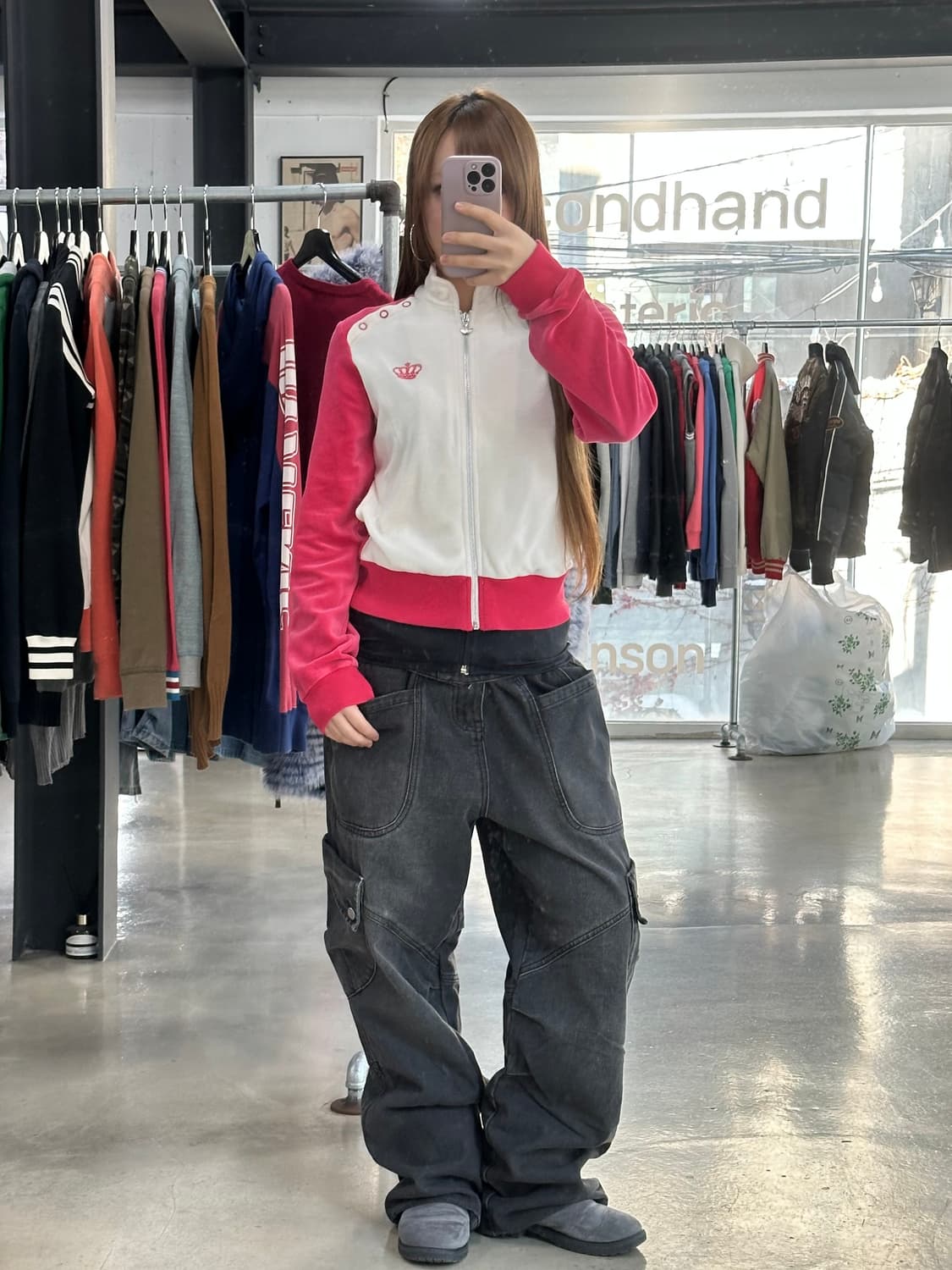 아디다스x미시엘리엇 차이나무드 벨벳져지 흰핑 상품이미지3