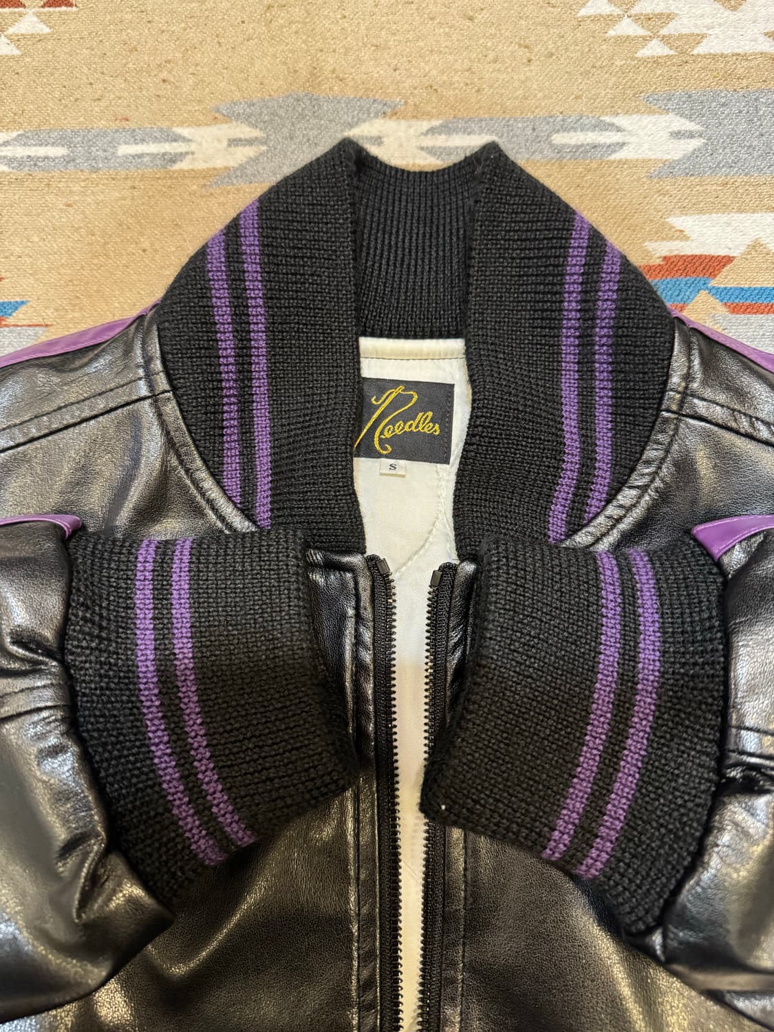 [S] 니들스 FAUX 레더 어워드 자켓 블랙 상품이미지5