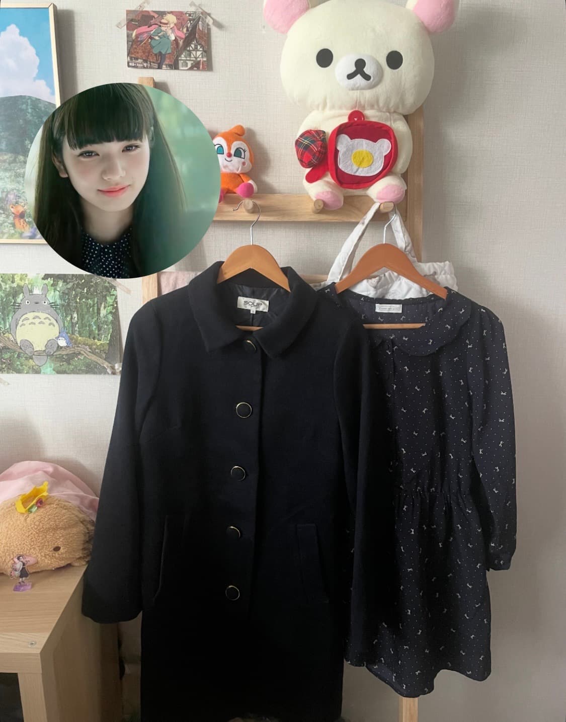 모리걸 빈티지 도쿄모리 코트 리본 원피스 set 🎀💙 상품이미지1