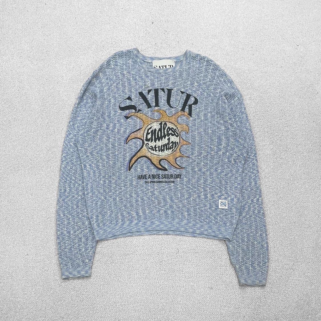 세터 Satur 이비자 썬 레트로 그래픽 메시드 니트 상품이미지1