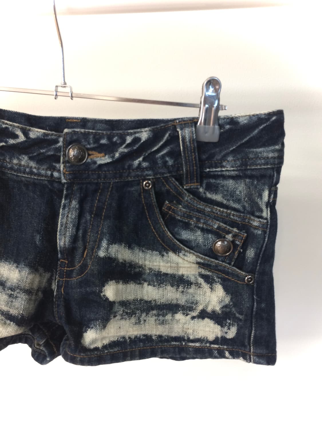 Washed buttons Denim Shorts 갸루 워싱 데님 쇼츠 상품이미지2
