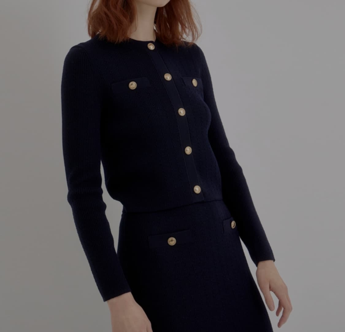 아떼 바네사브르노 골지짬임 울혼방 가디건 Free 상품이미지1