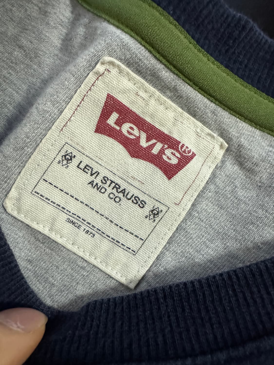 여성 리바이스 스펠로고 빈티지 긴팔 티셔츠 S 네이비 키즈 상품이미지3