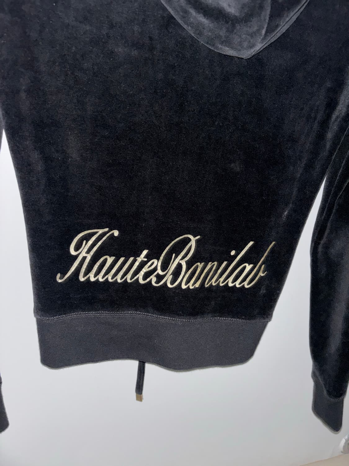 Y2K Black Velvet Slim Fit Zip-Up Hoodie  상품이미지10