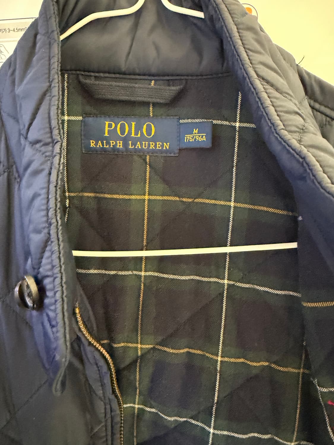 [폴로 랄프 로렌] 네이비 해링턴 퀼팅 자켓 (M 사이즈) 상품이미지3