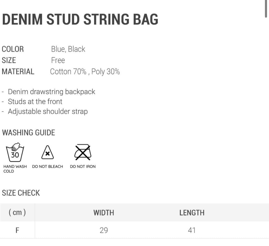 이스트쿤스트 데님 스터드 스트링 백팩 상품이미지8