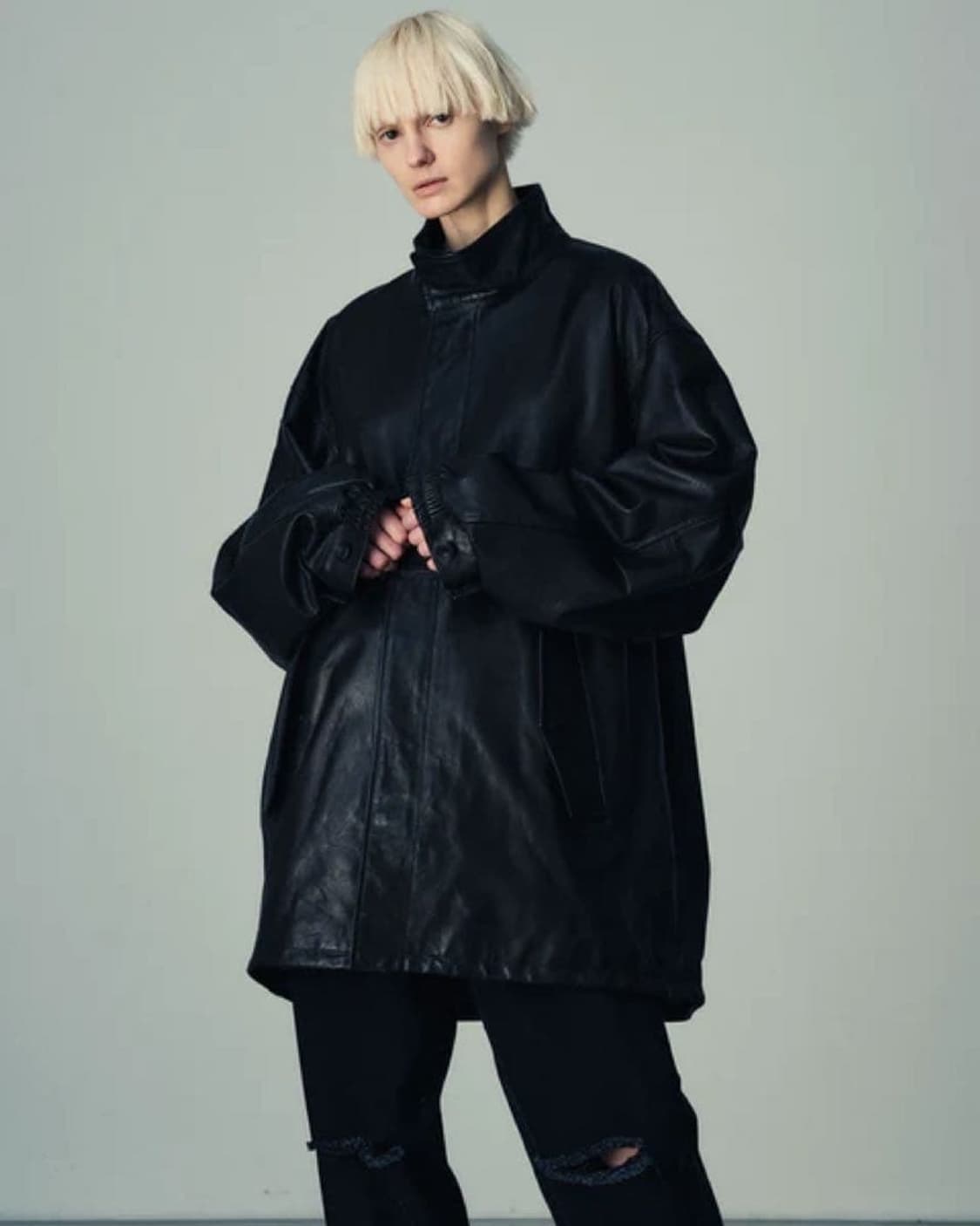 ssstein 슈타인 레더 모즈 코트 m사이즈 상품이미지5