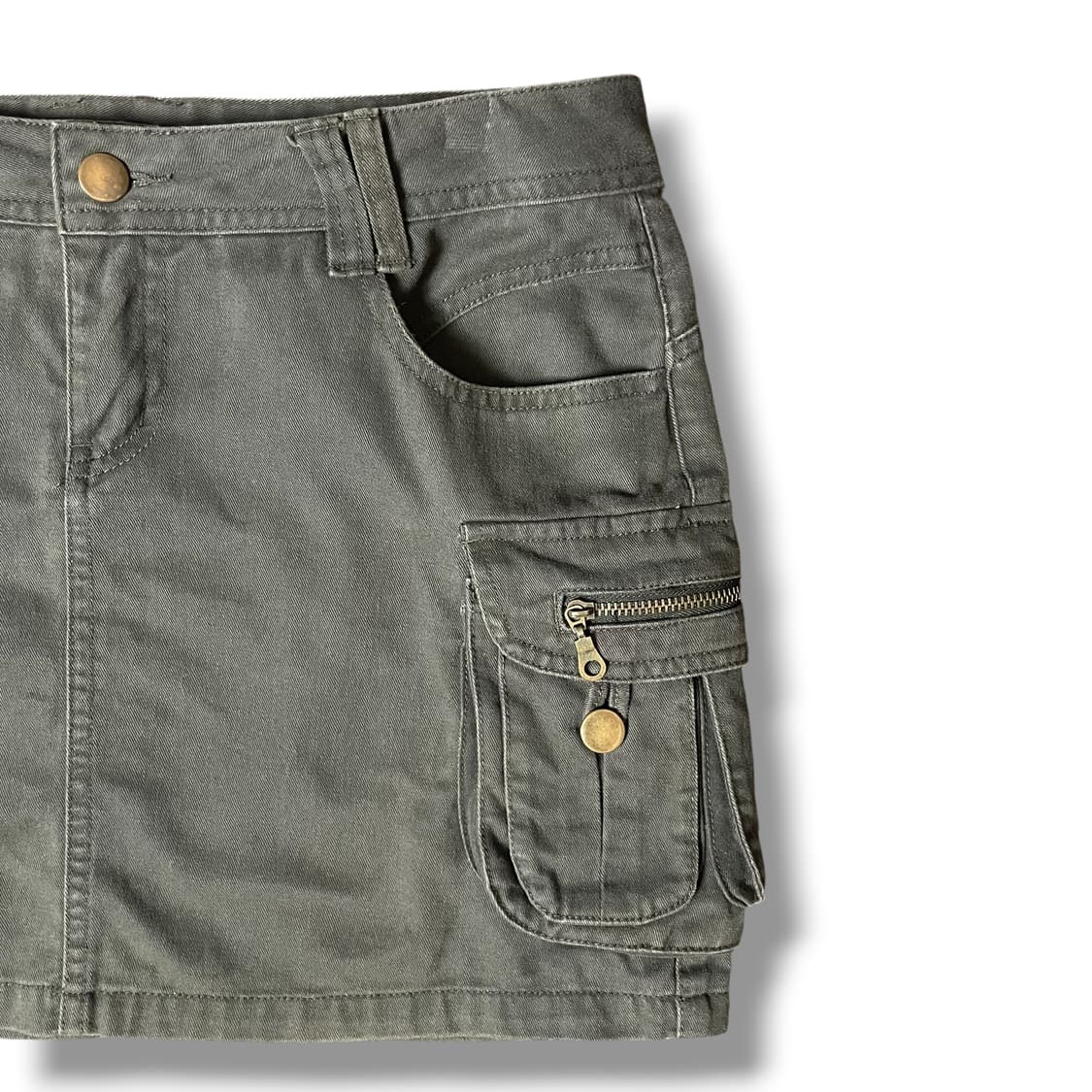 (32) 빈티지 카키 로우라이즈 미니 스커트 상품이미지3