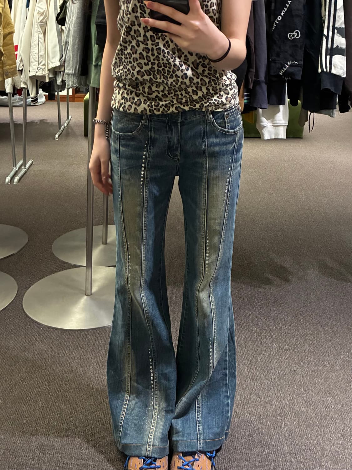 28)Jaba Jeans 빈티지 여성 비즈 디테일 부츠컷 데님팬츠 상품이미지2