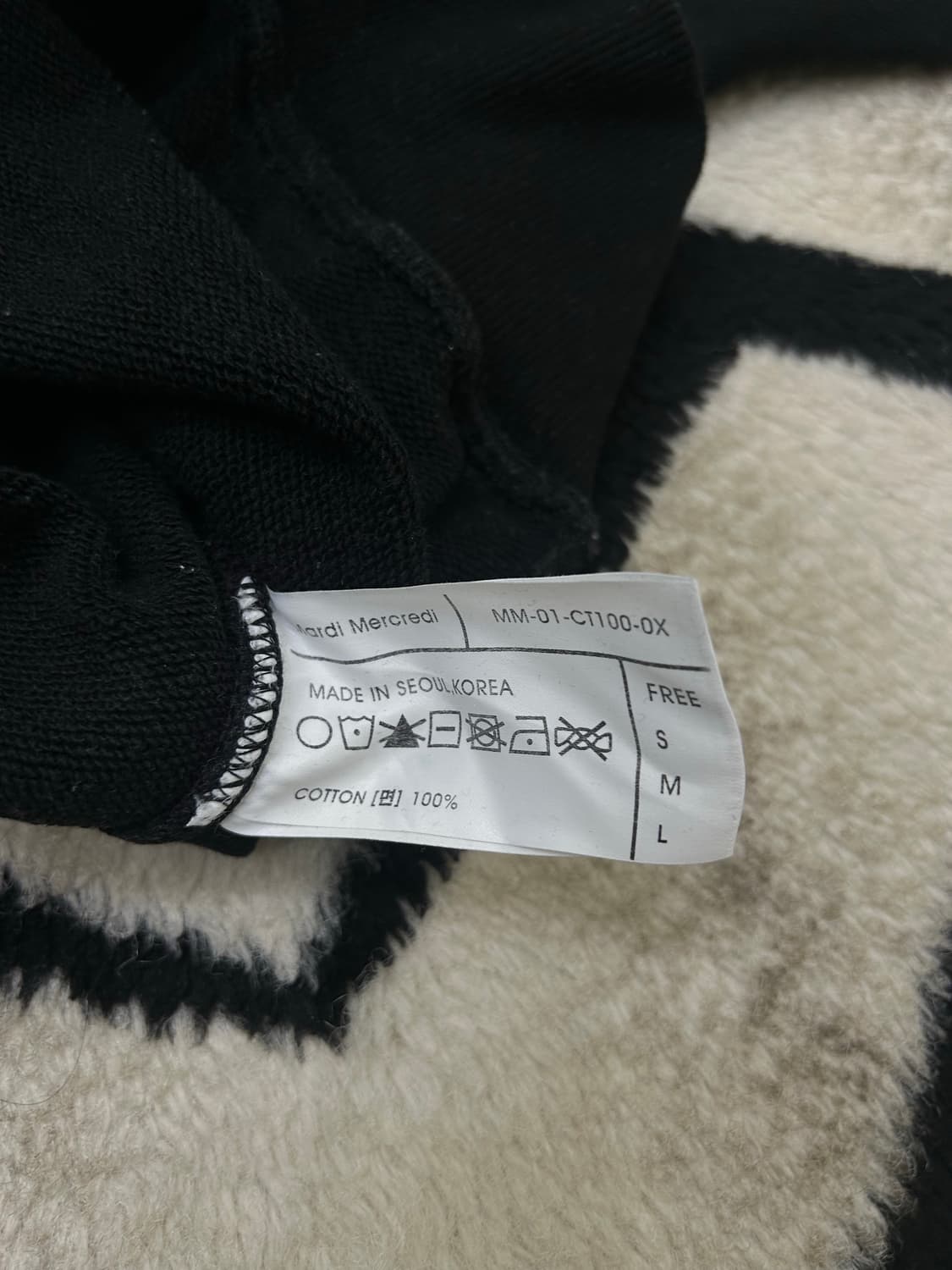 [Free]마르디메크르디 체커보드 맨투맨/블랙 상품이미지6