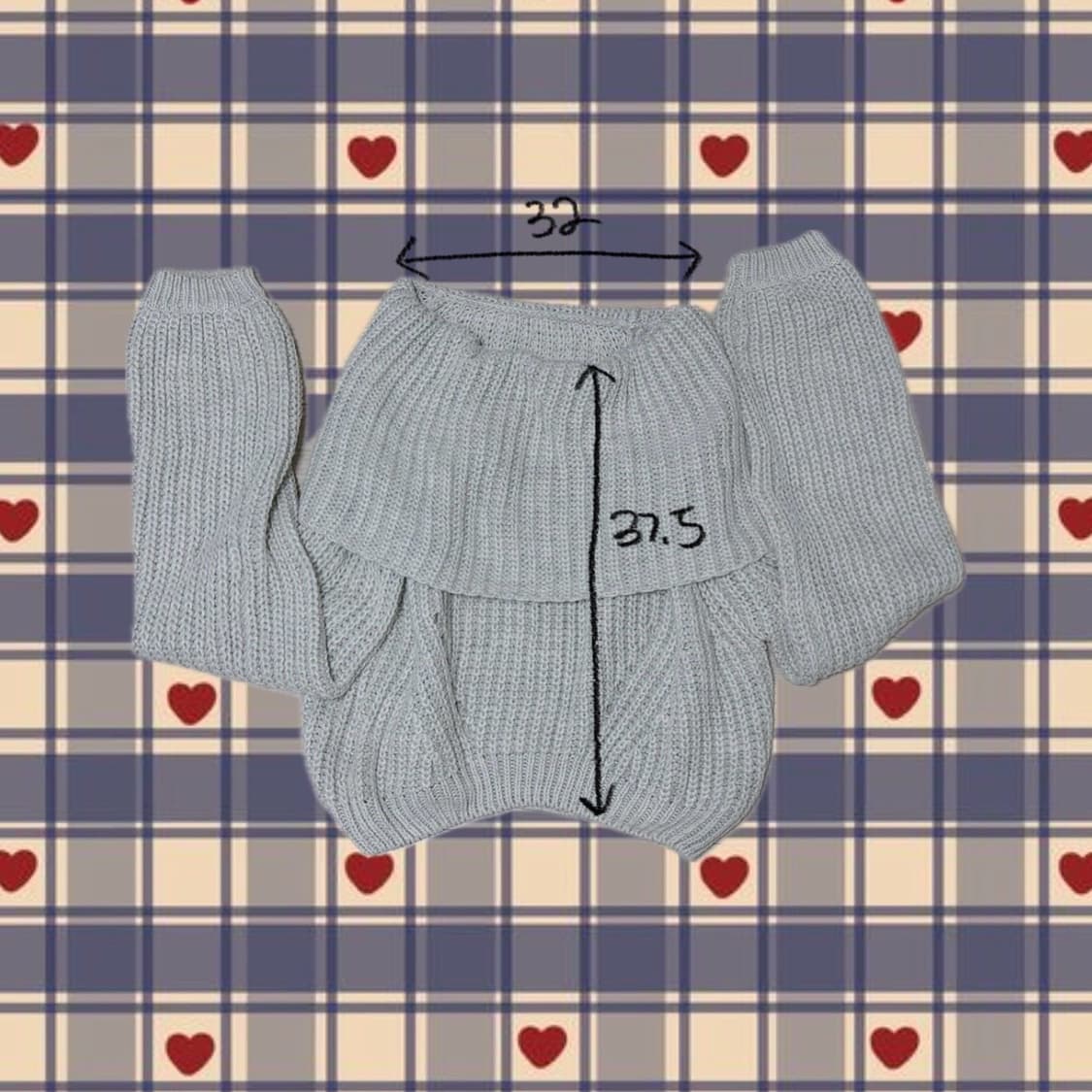 빈티지 멜란지 오프숄더 크롭 니트 상품이미지2